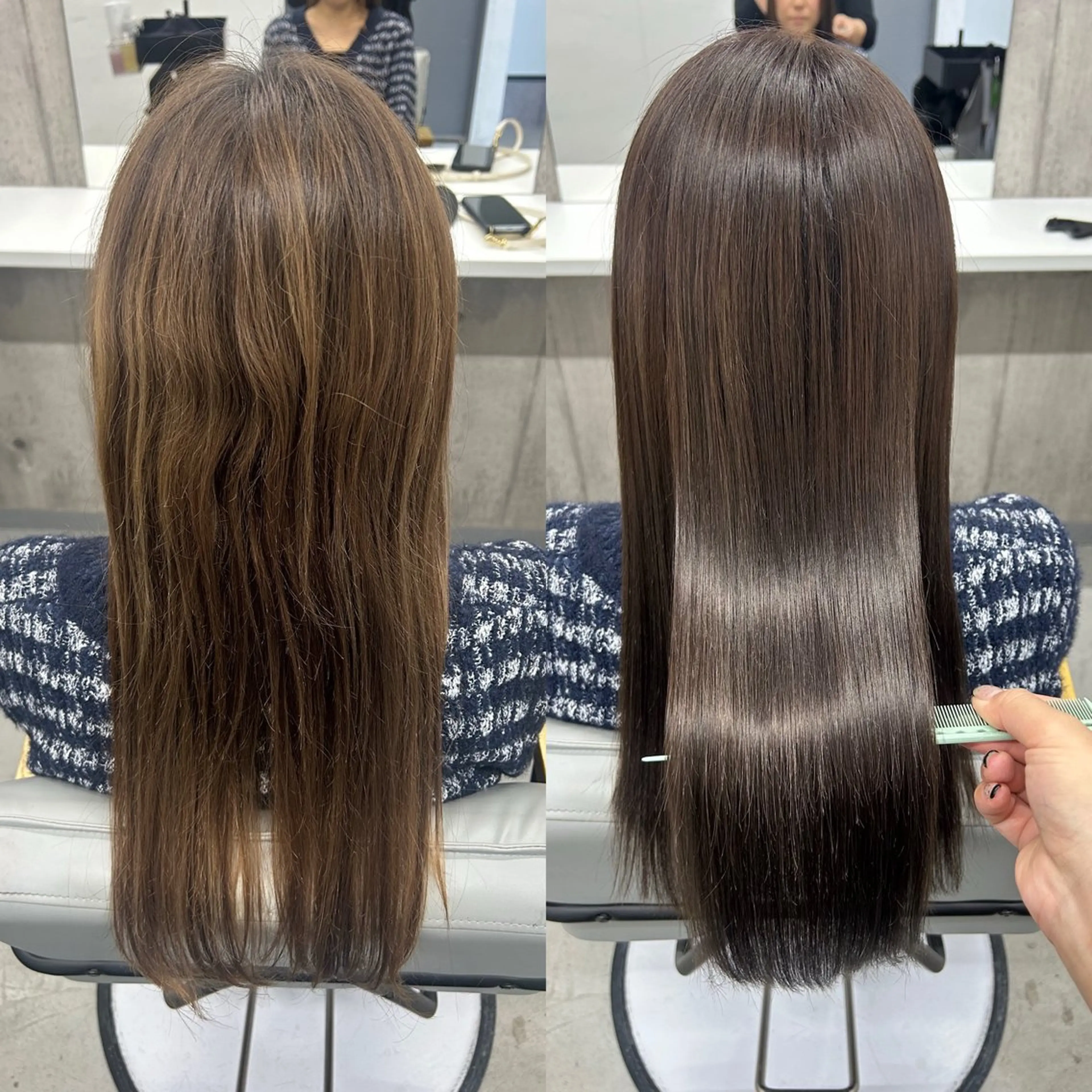 ロング カラー パーマ 髪質改善 縮毛矯正 トリートメント 三宮/髪質改善/縮毛 矯正🎀MISAKIのヘアスタイル