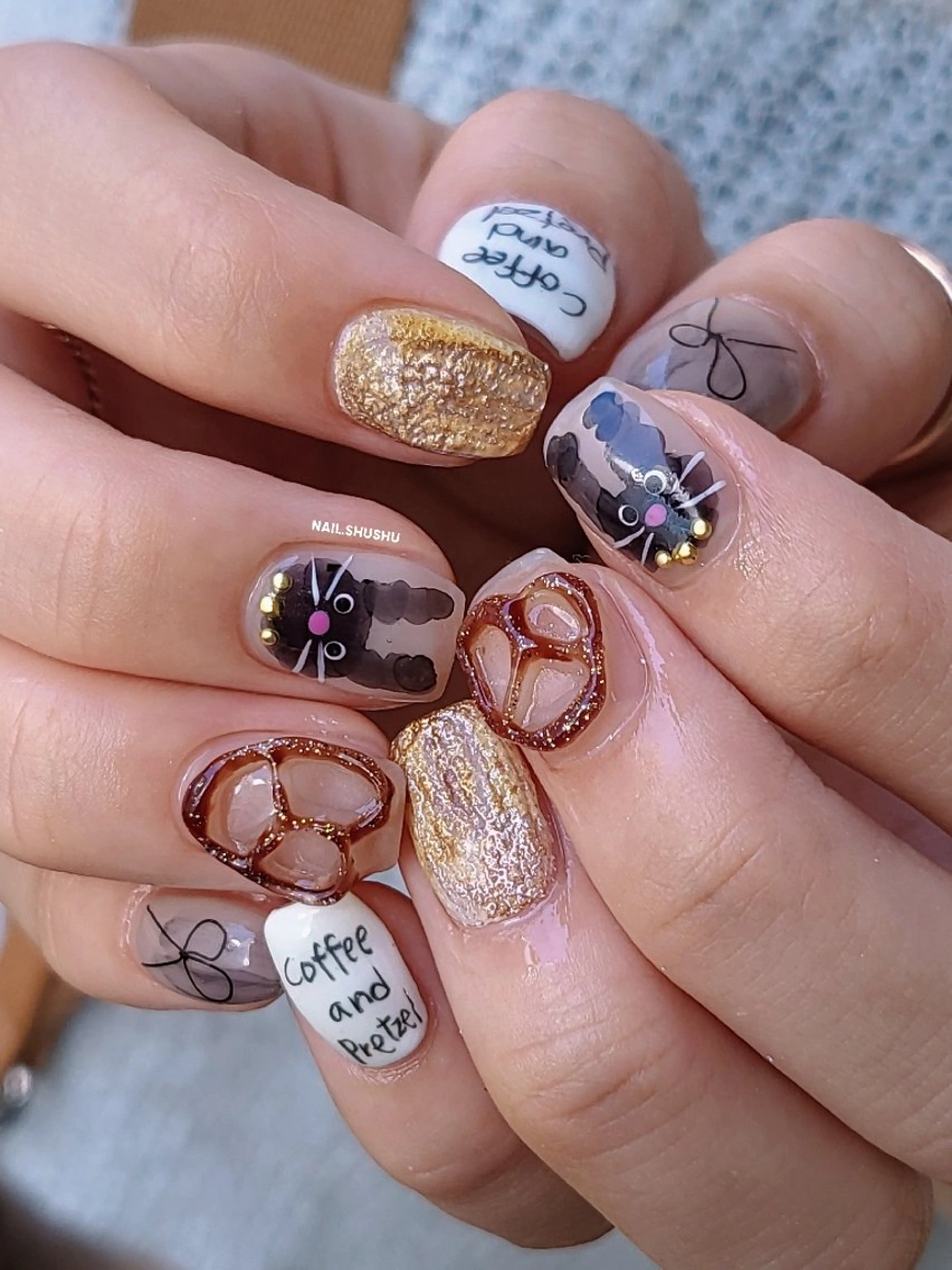 ネイル ハンドネイル 3dパーツ/流行り 👧shushu❤️のネイルデザイン