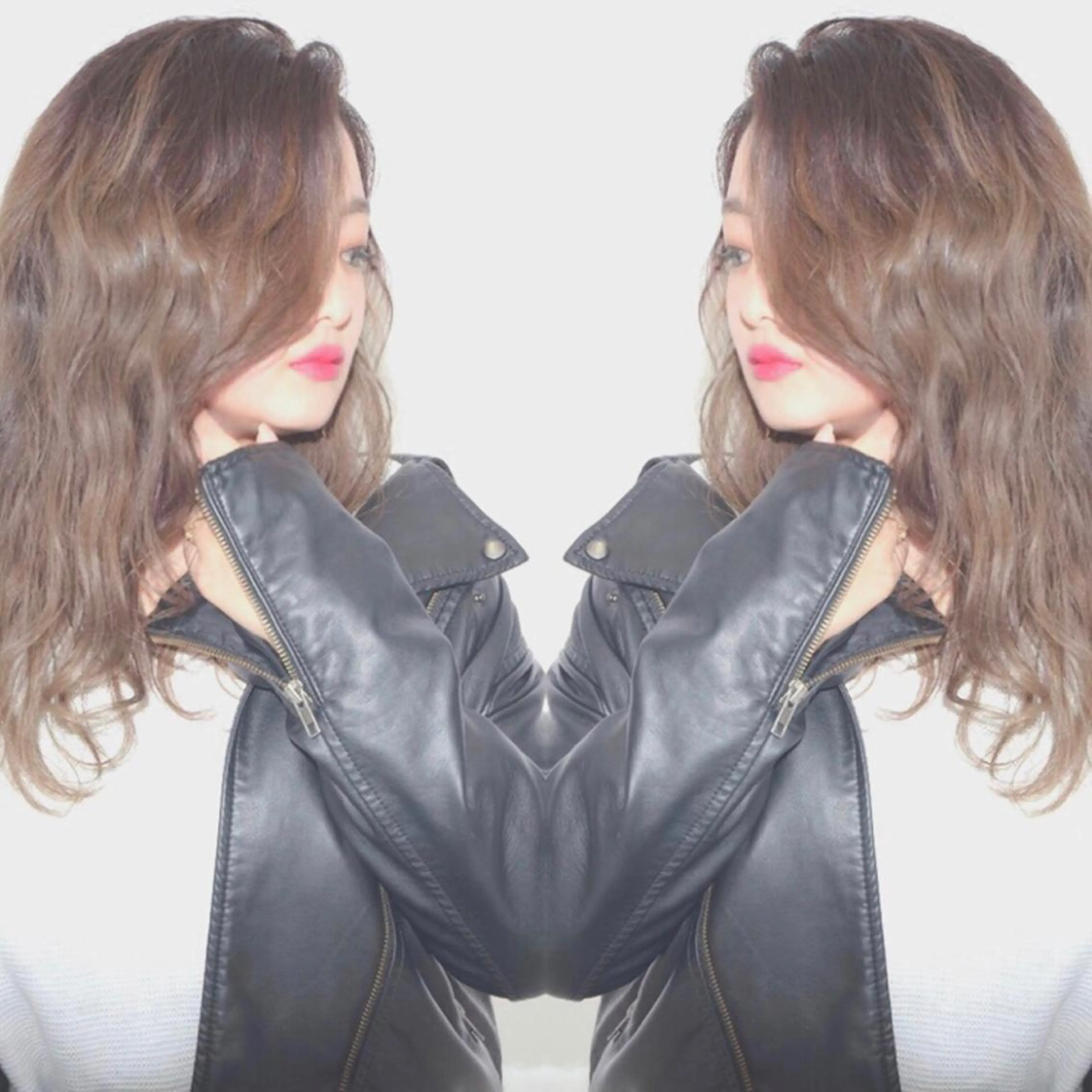 ロング カラー 🟢ウルフ／スパイラ ルパーマ／大西🟢のヘアスタイル