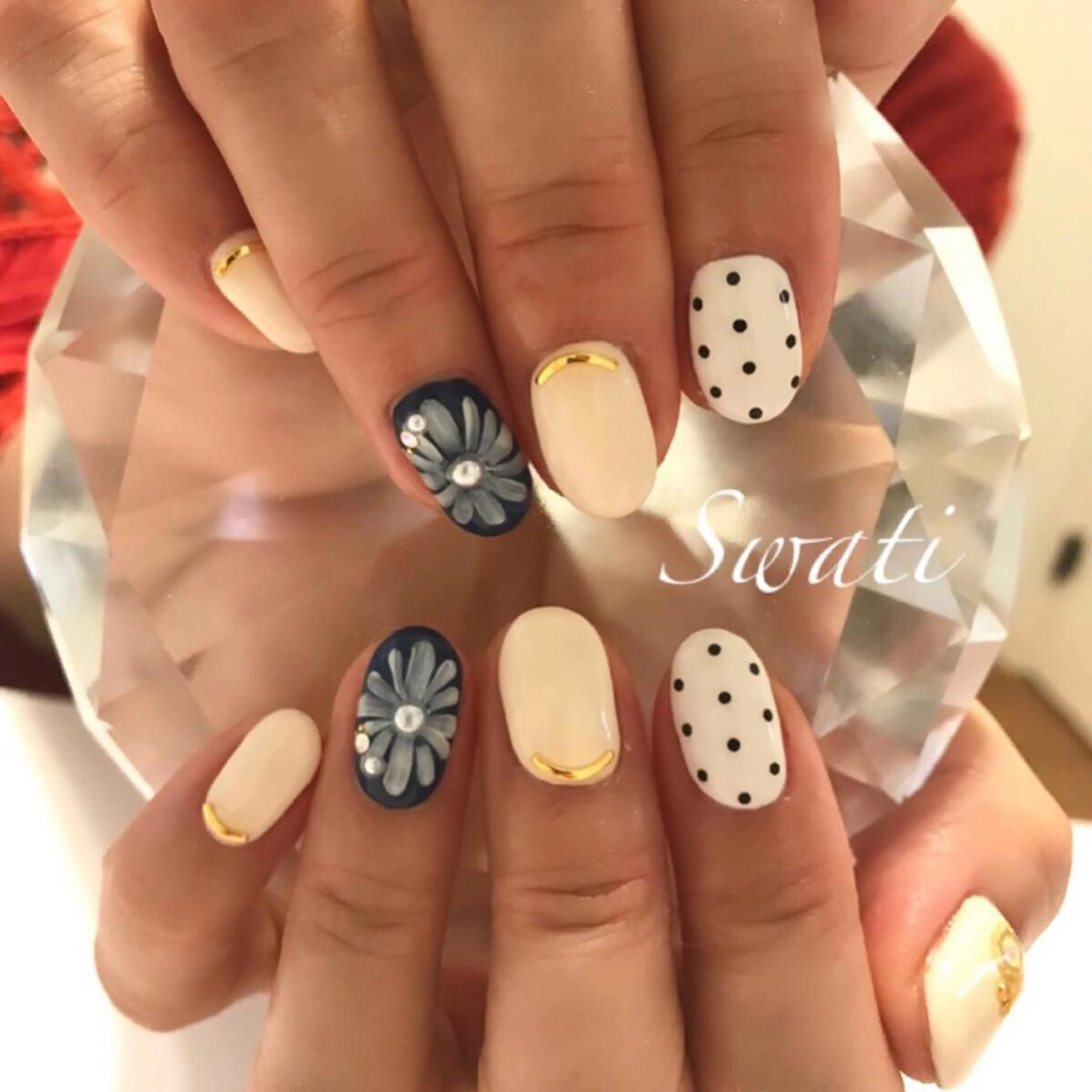 ネイル アートネイル ドット フラワーネイル オフィスネイル パステルネイル yuko (ネイリスト)のネイルデザイン