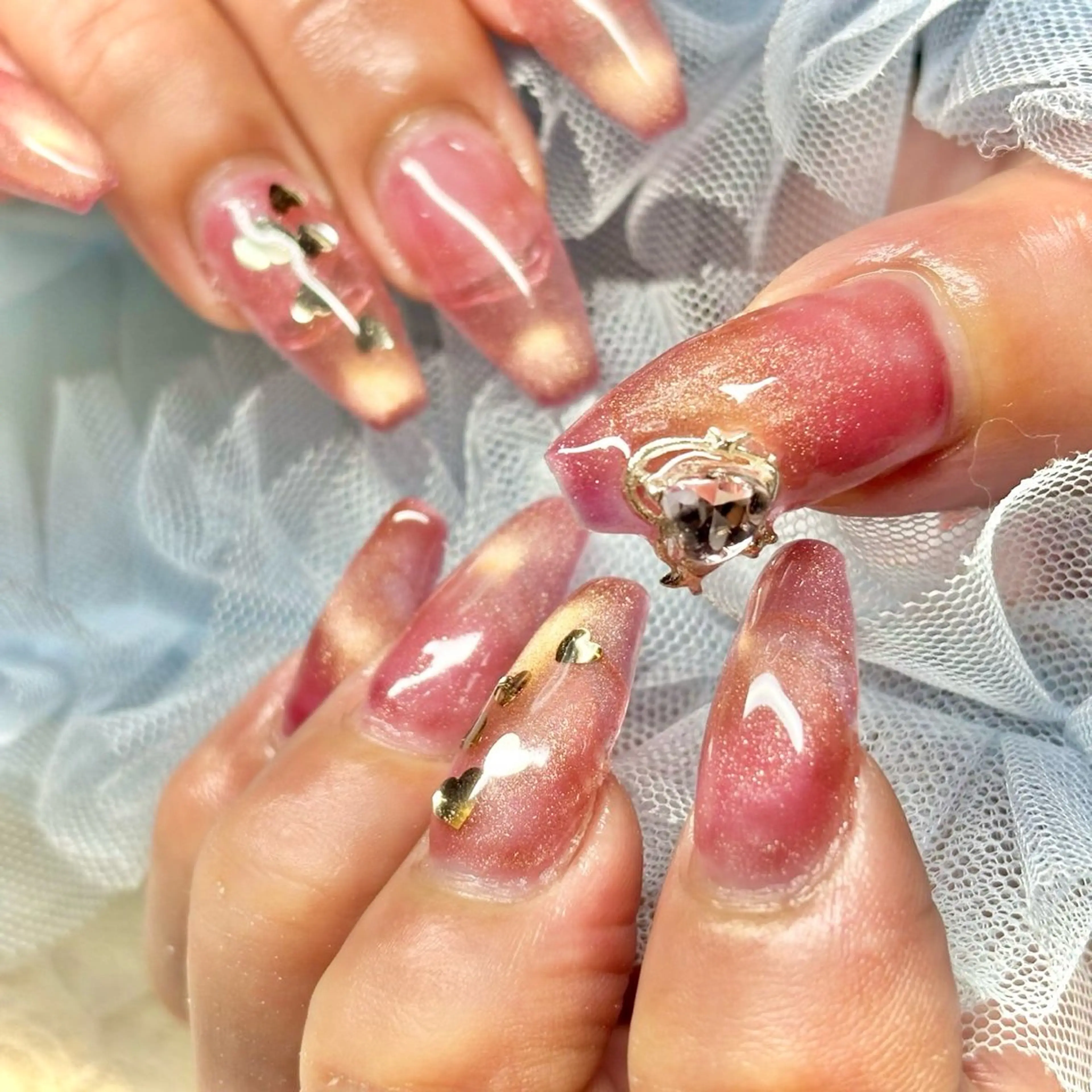 ネイル マグネットネイル スカルプネイル 冬ネイル miminon 自宅ネイルサロンのネイルデザイン