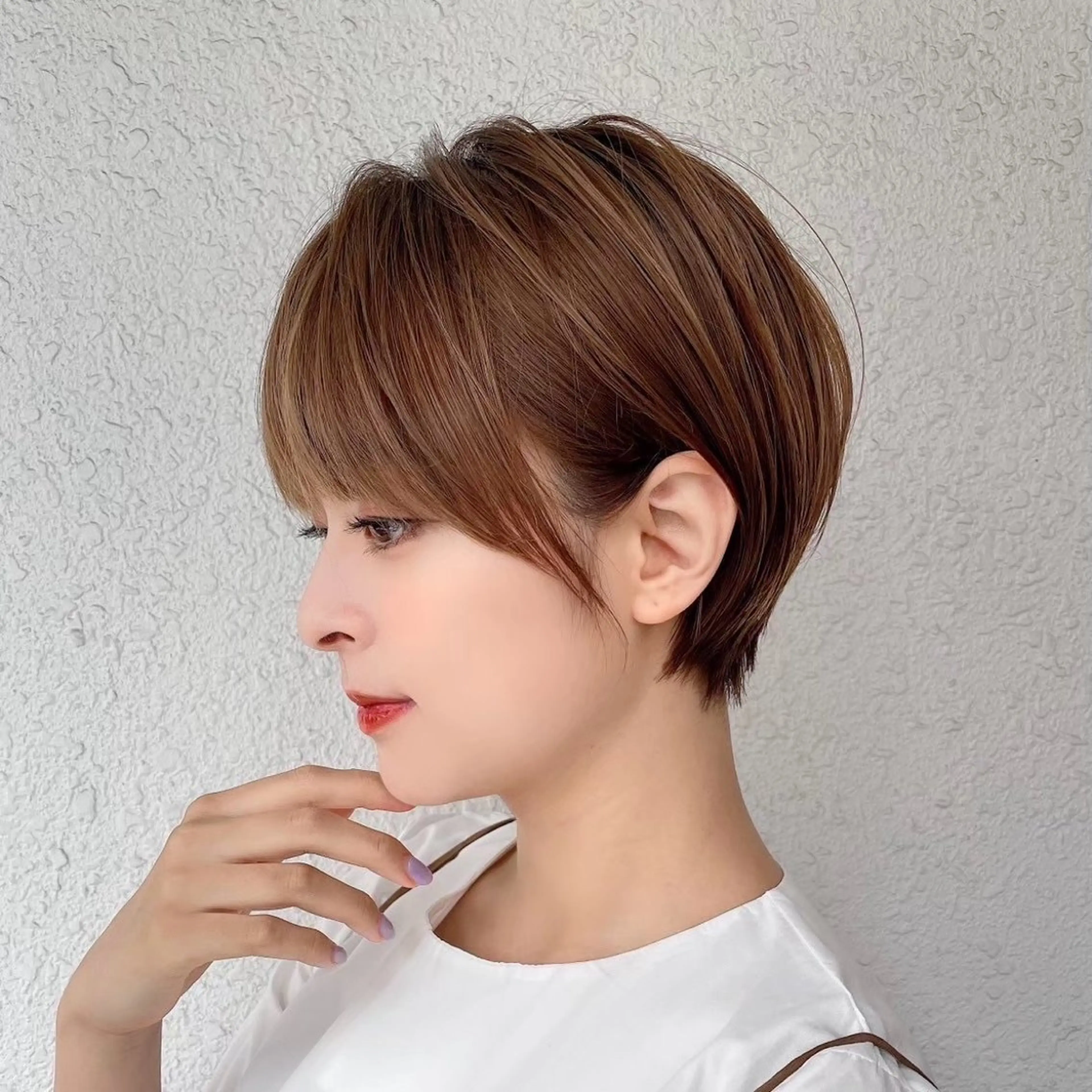 こだわりカット✂️+フルカラー🌻+3step高補修トリートメント✨【ブリーチなしカラー/白髪染め】/ショート/丸みの写真