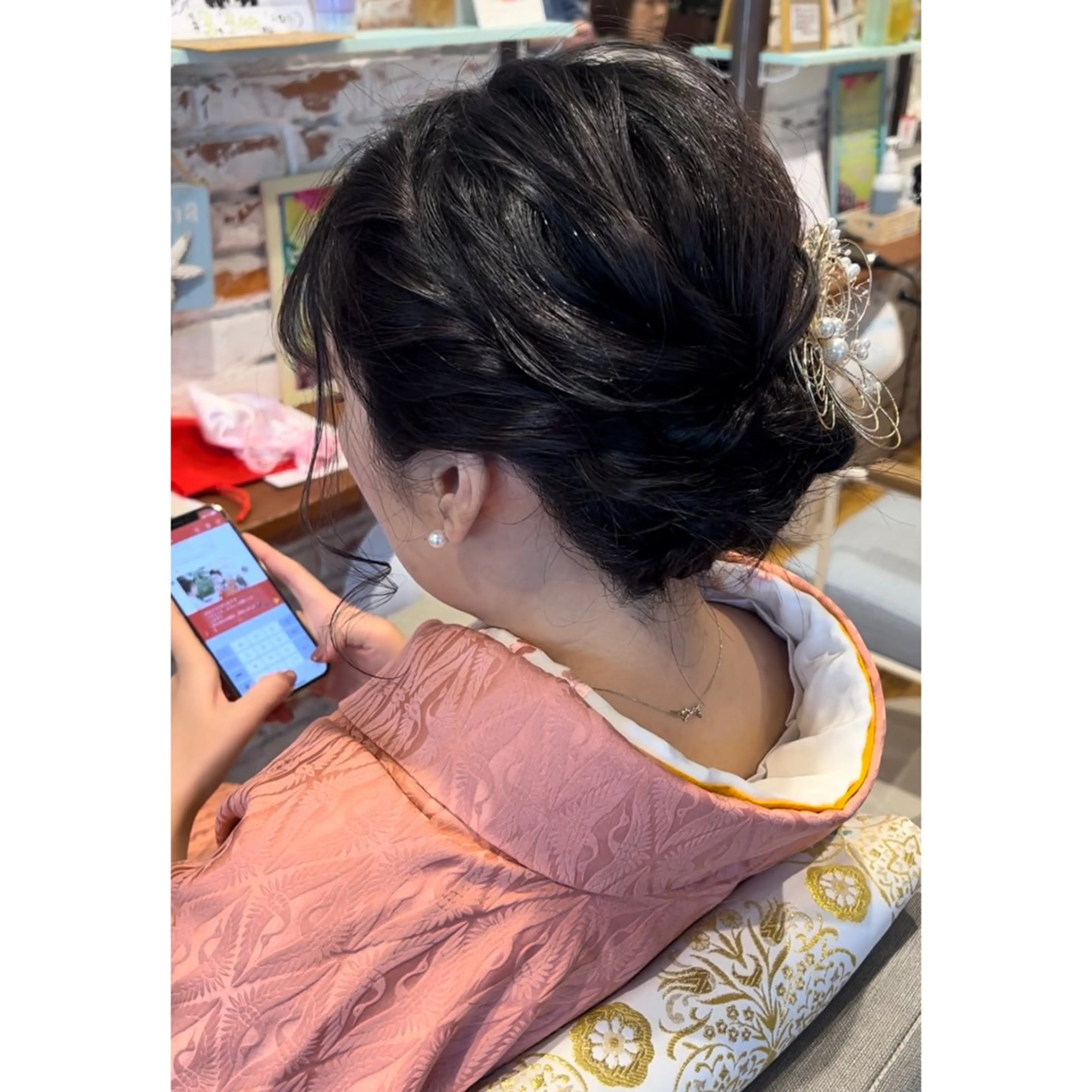 ミディアム ヘアセット ハイトーン/ ダブルカラー/透明感のヘアスタイル