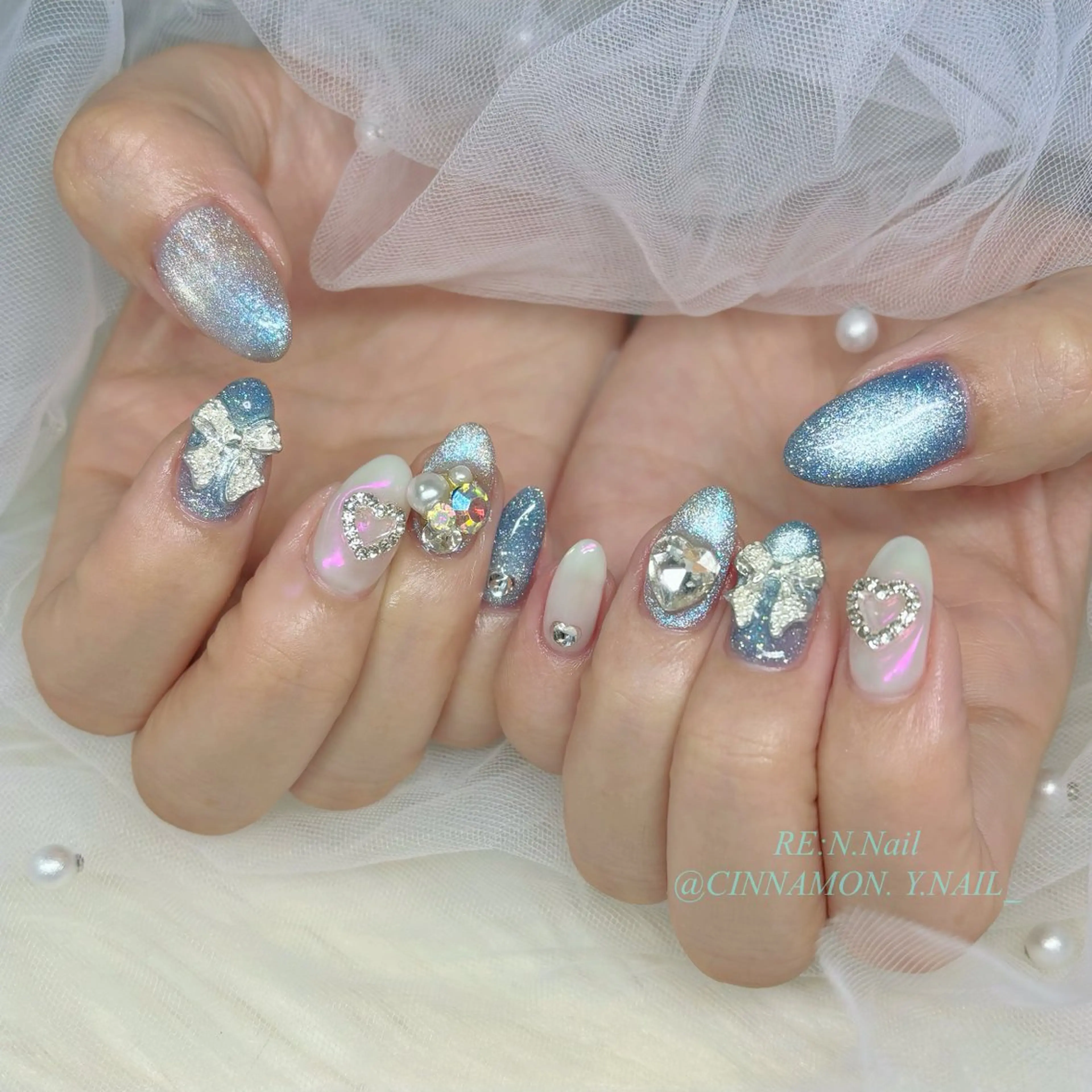 ネイル ハンドネイル Yuna🩵 RE:N.Nailのネイルデザイン