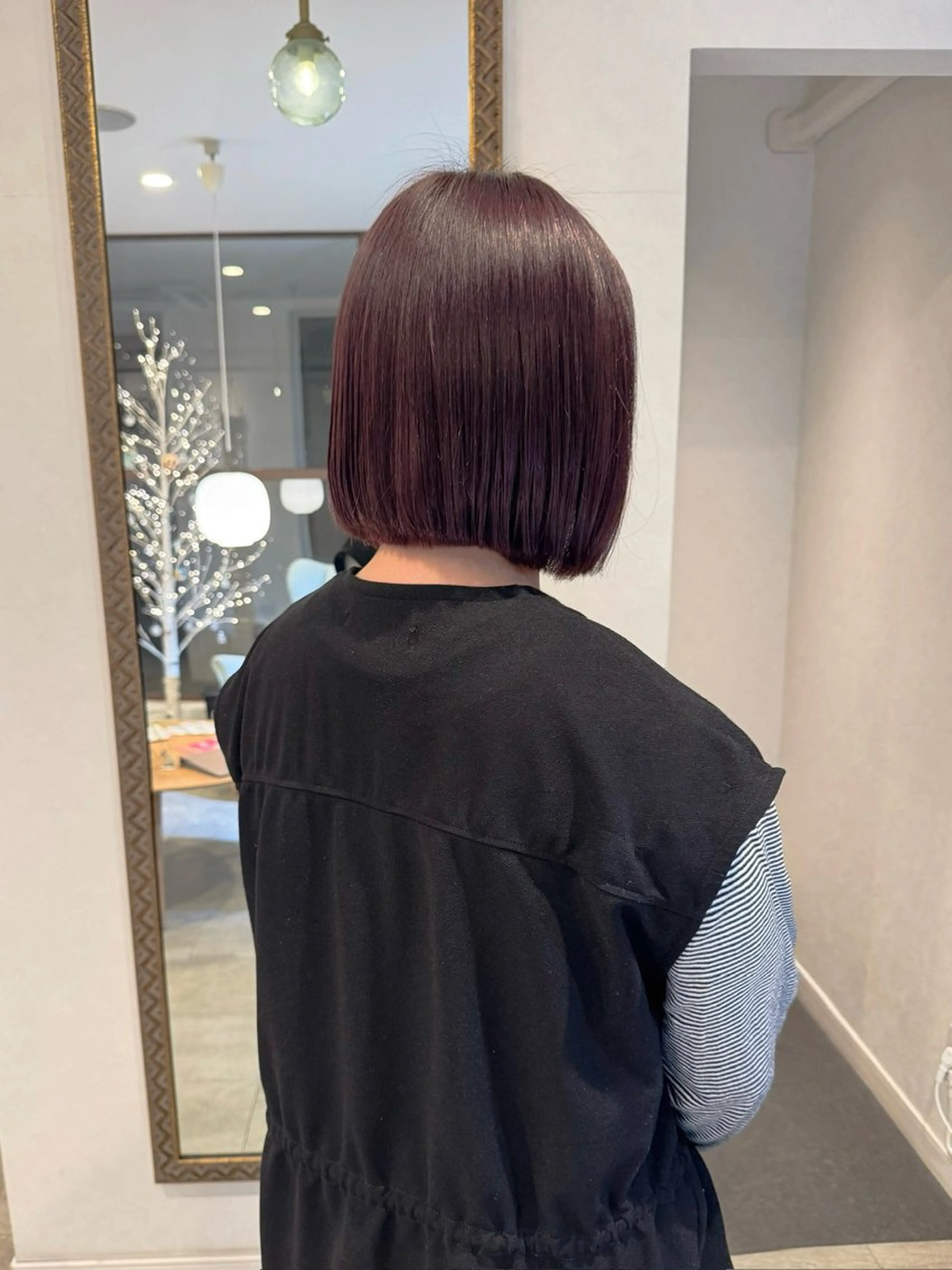 カラー レッドカラー バイオレットカラー ミツキ/ 透明感カラー/セットのヘアスタイル