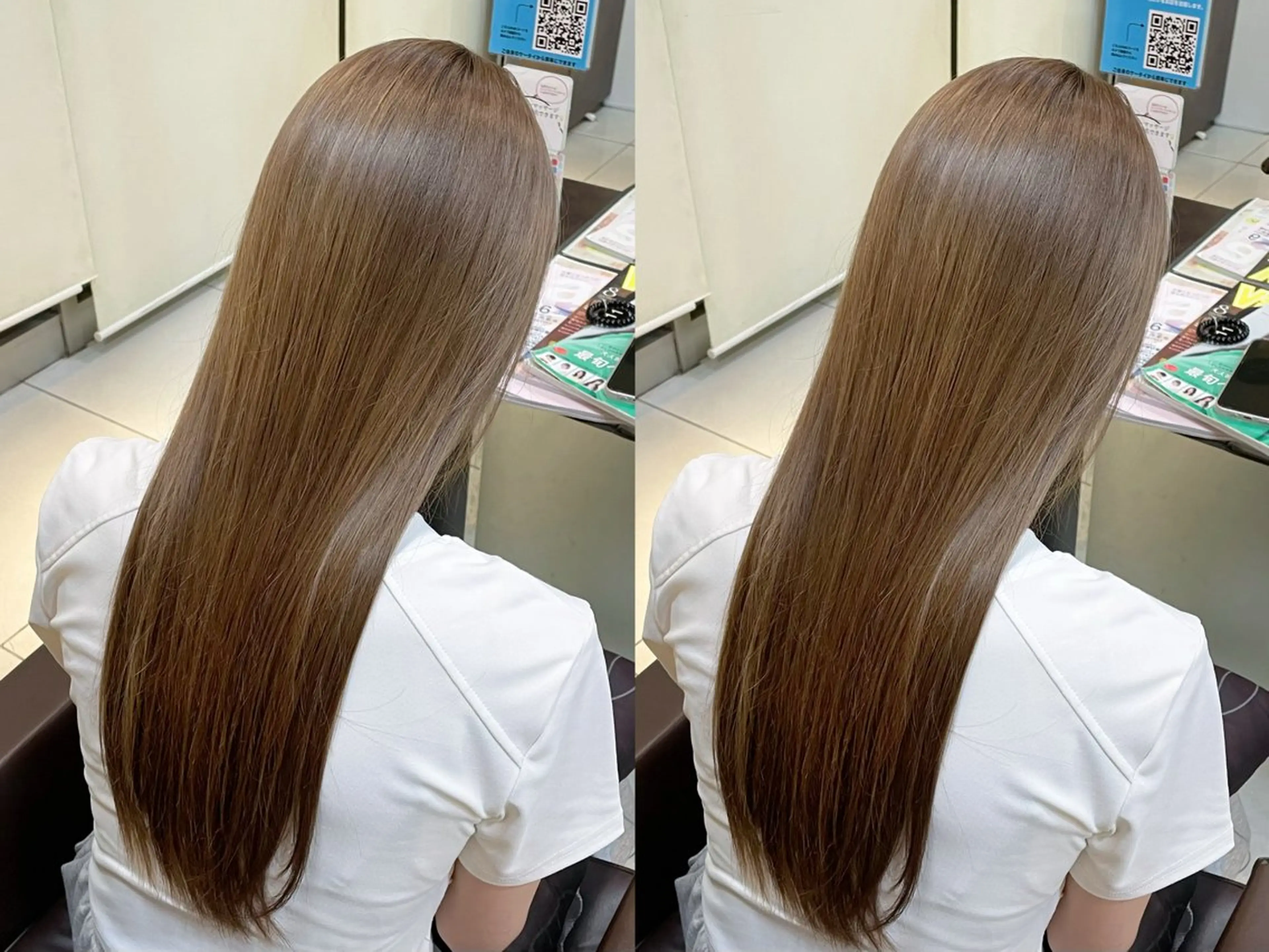 セミロング カラー ヘアカラー 🤎韓国ヘア ベージュ まゆか🤎のヘアスタイル