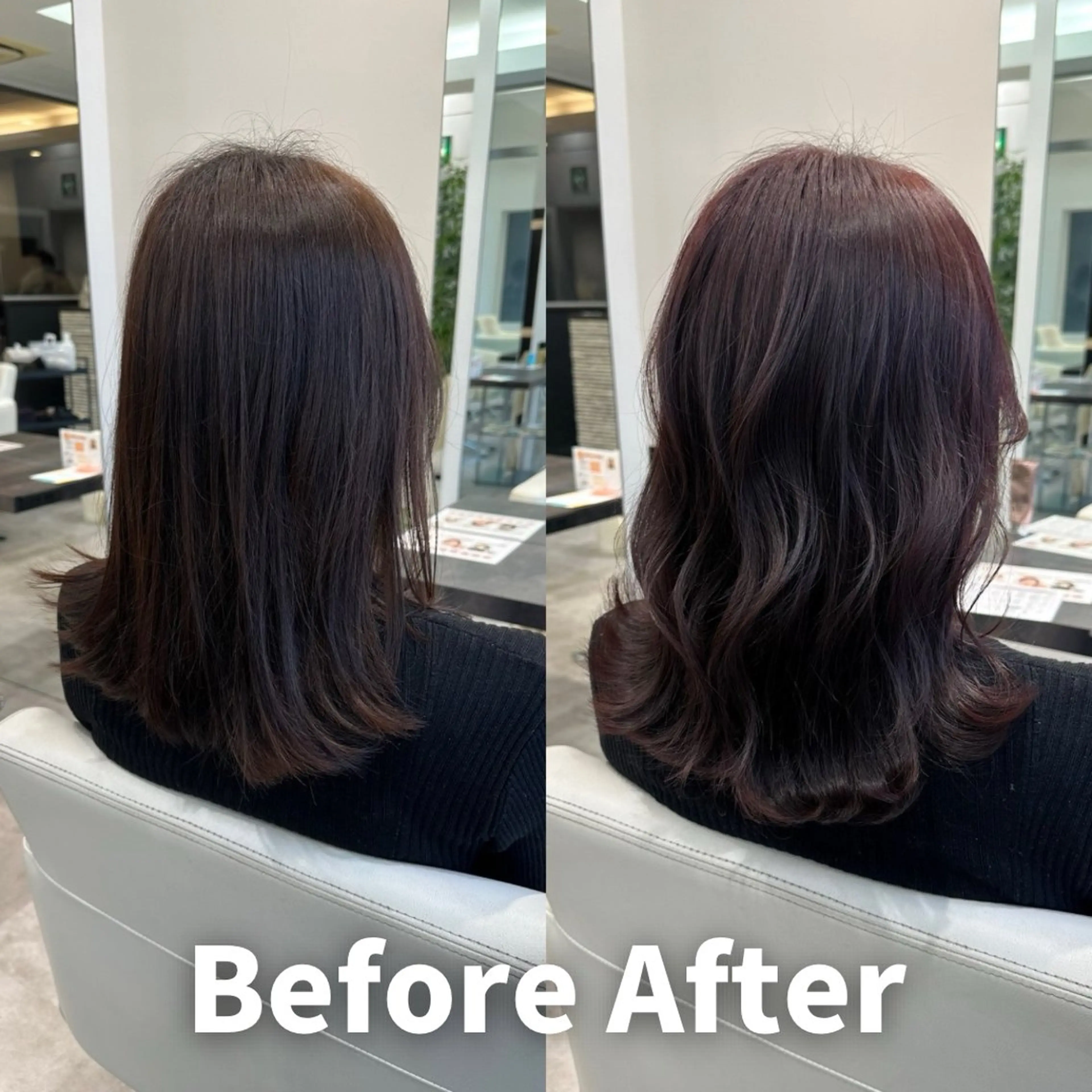 セミロング カラー カット ヘアカラー トリートメント ✨大人韓国レイヤー ✨吉原 潤✨のヘアスタイル