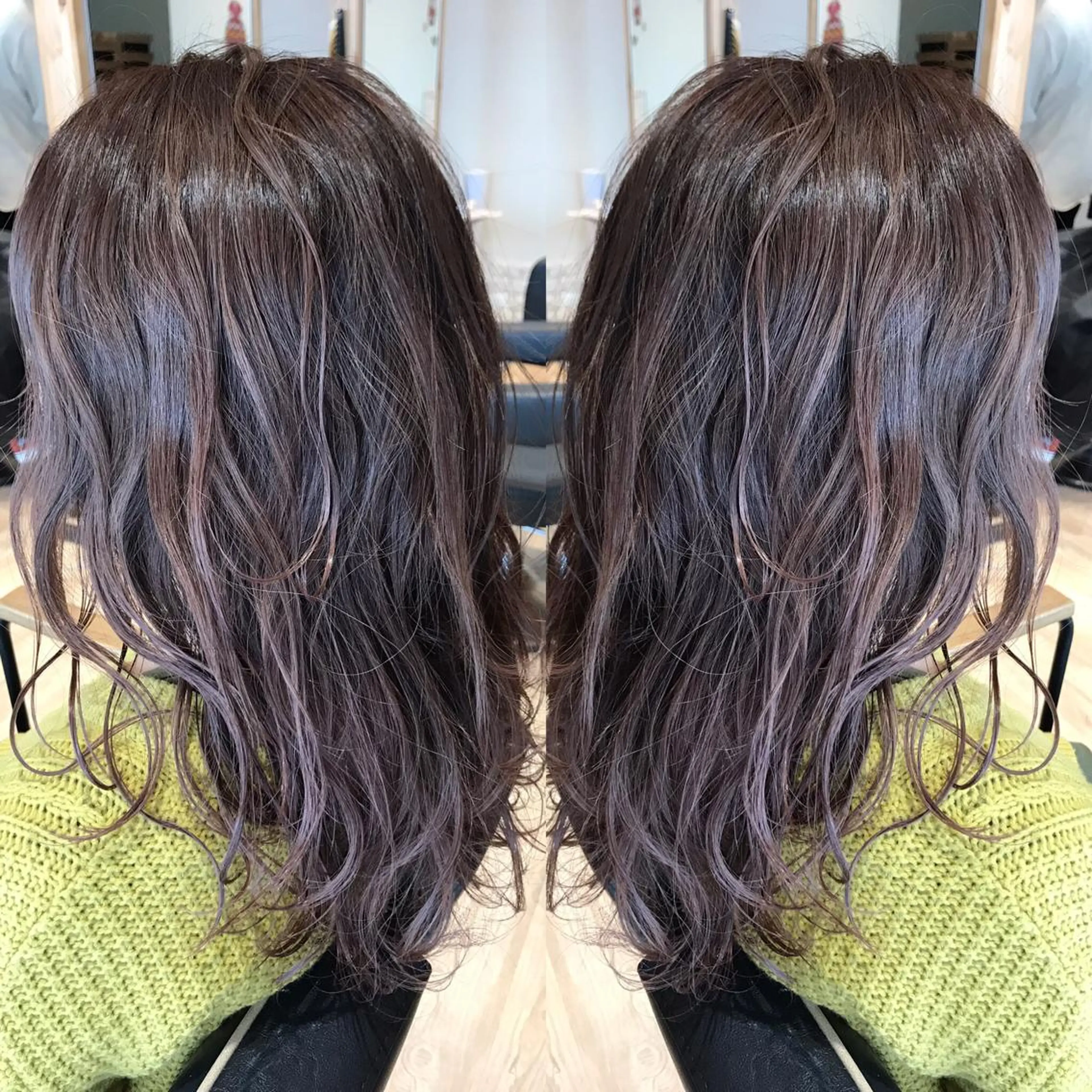 セミロング カラー アッシュ ピンクカラー ピンクアッシュ ヘアカラー 大久保 隆蔵のヘアスタイル