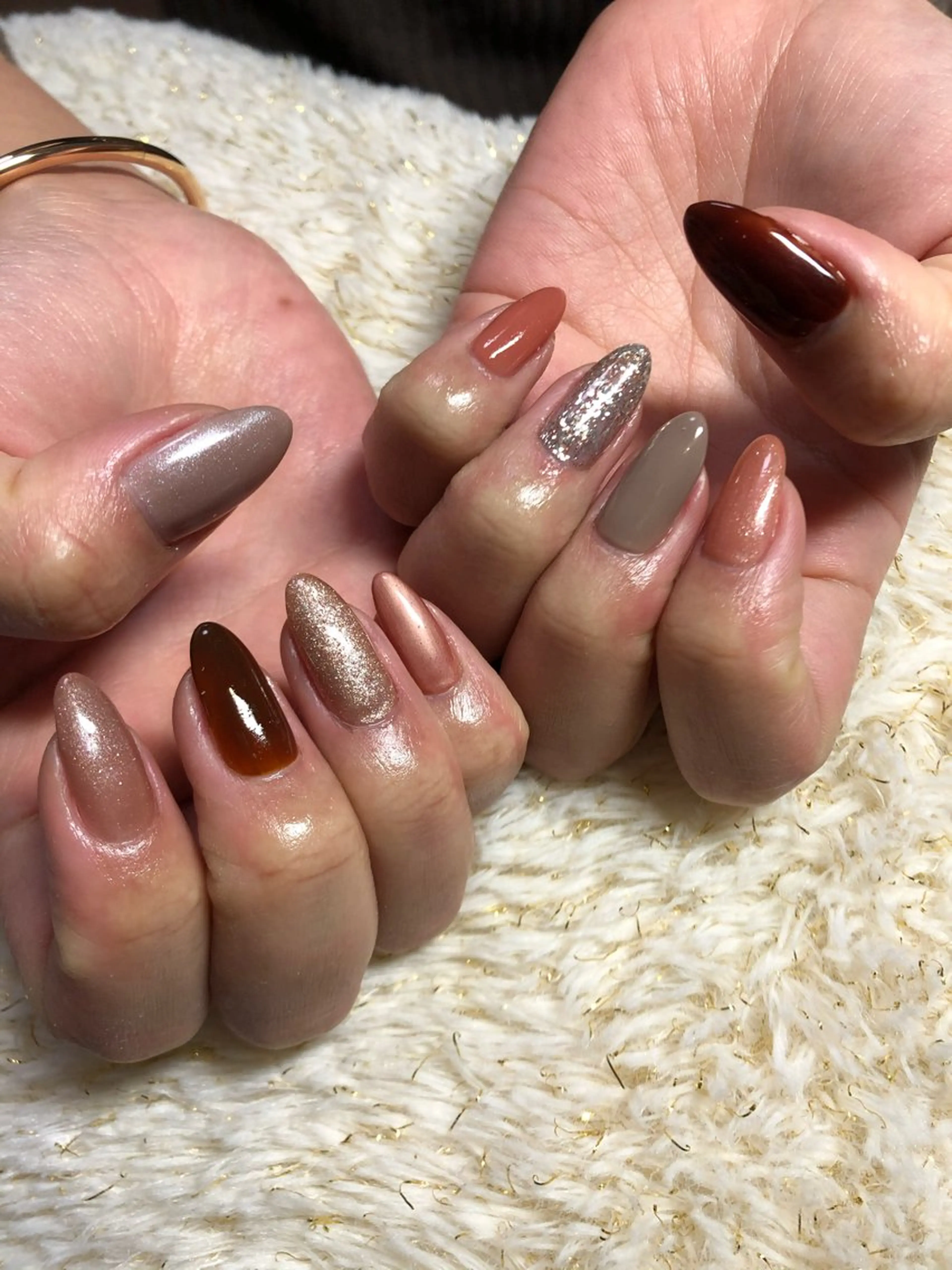 ネイル ブラウン ハンドネイル nail ayacaのネイルデザイン