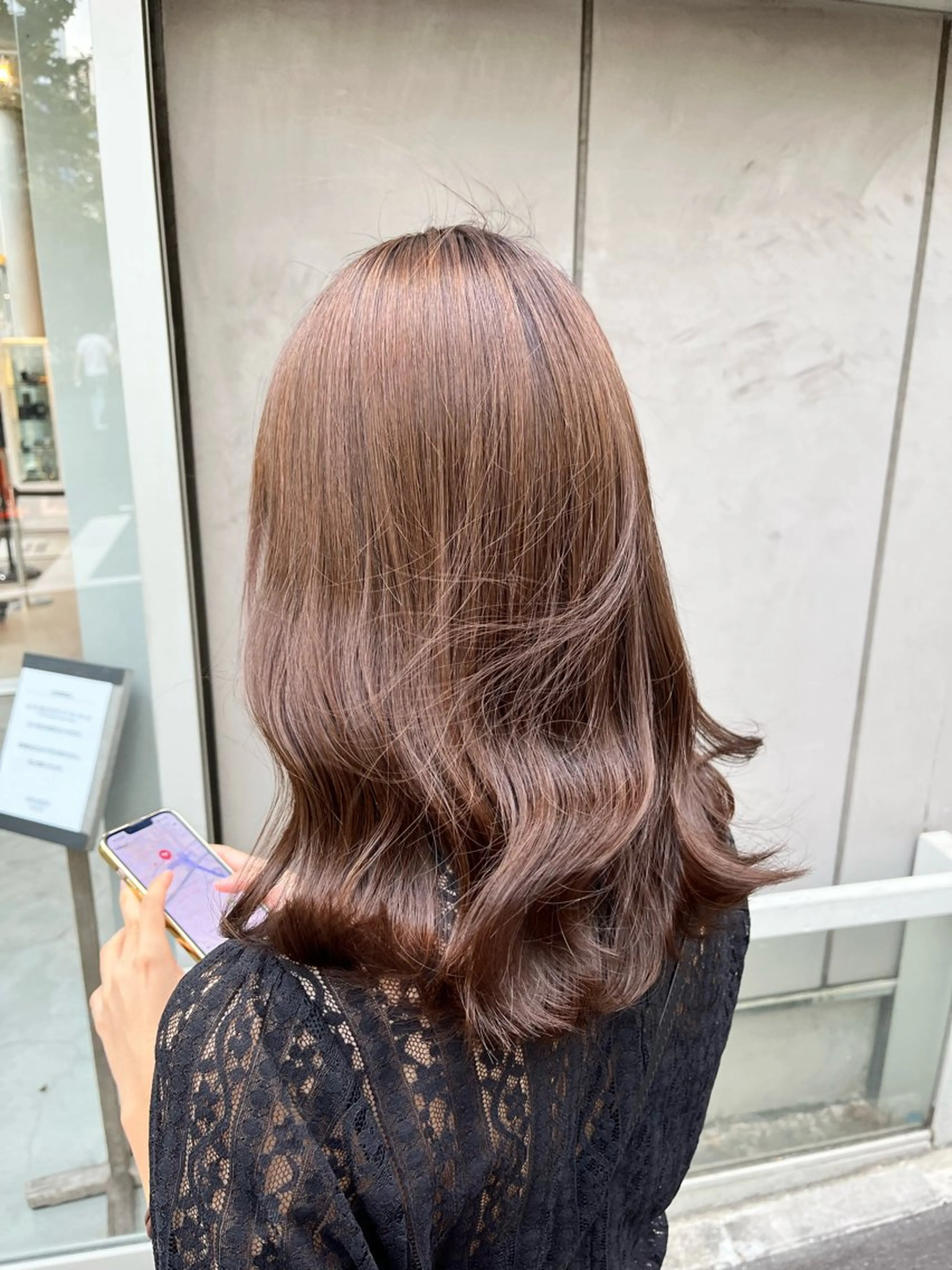 ミディアム ブラウンベージュ🤎 ブリーチなし🤎のヘアスタイル