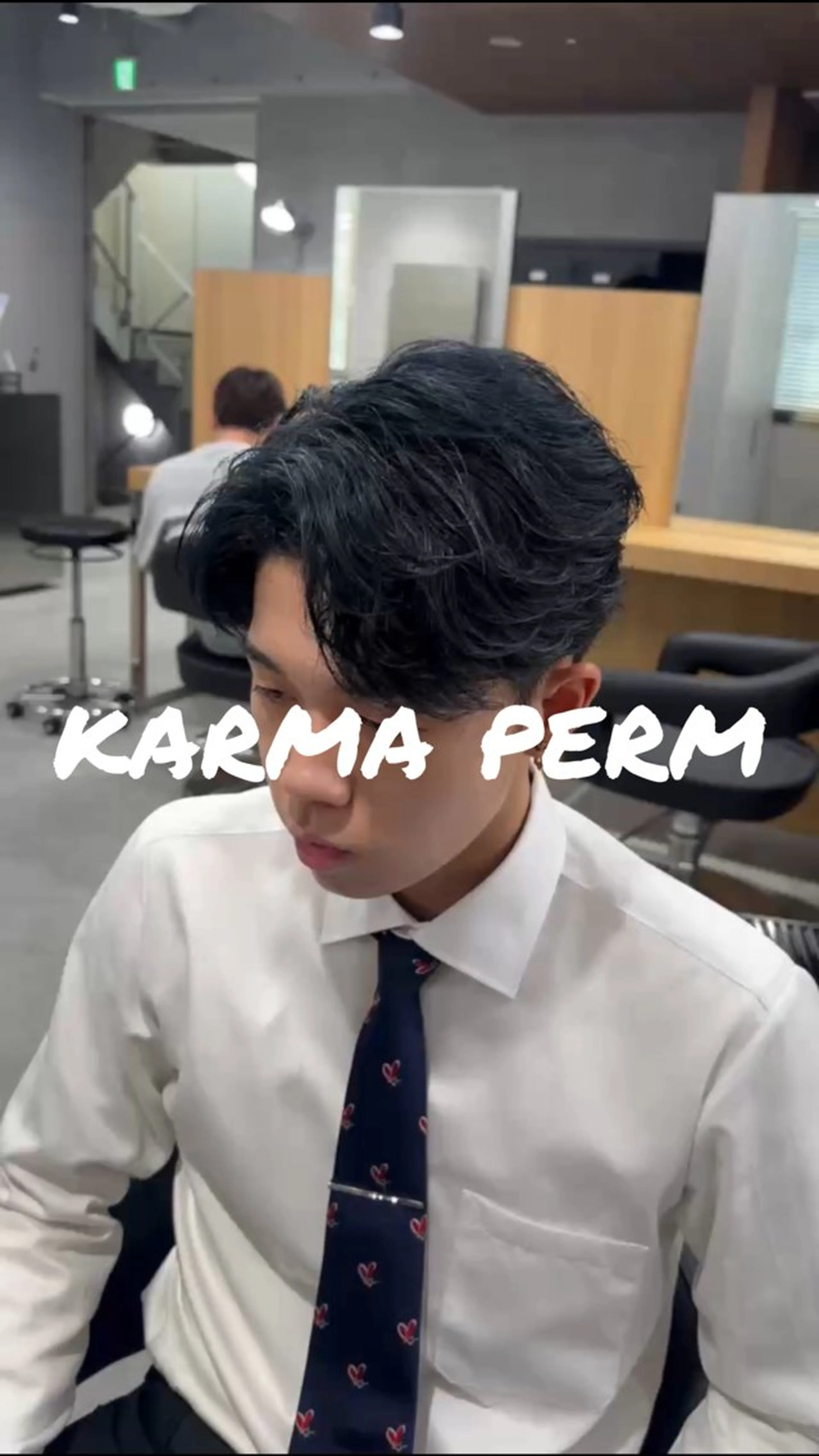 パーマ ヘアアレンジ メンズ Ryo横浜韓国ヘア/ 曲がる縮毛矯正特化のヘアスタイル