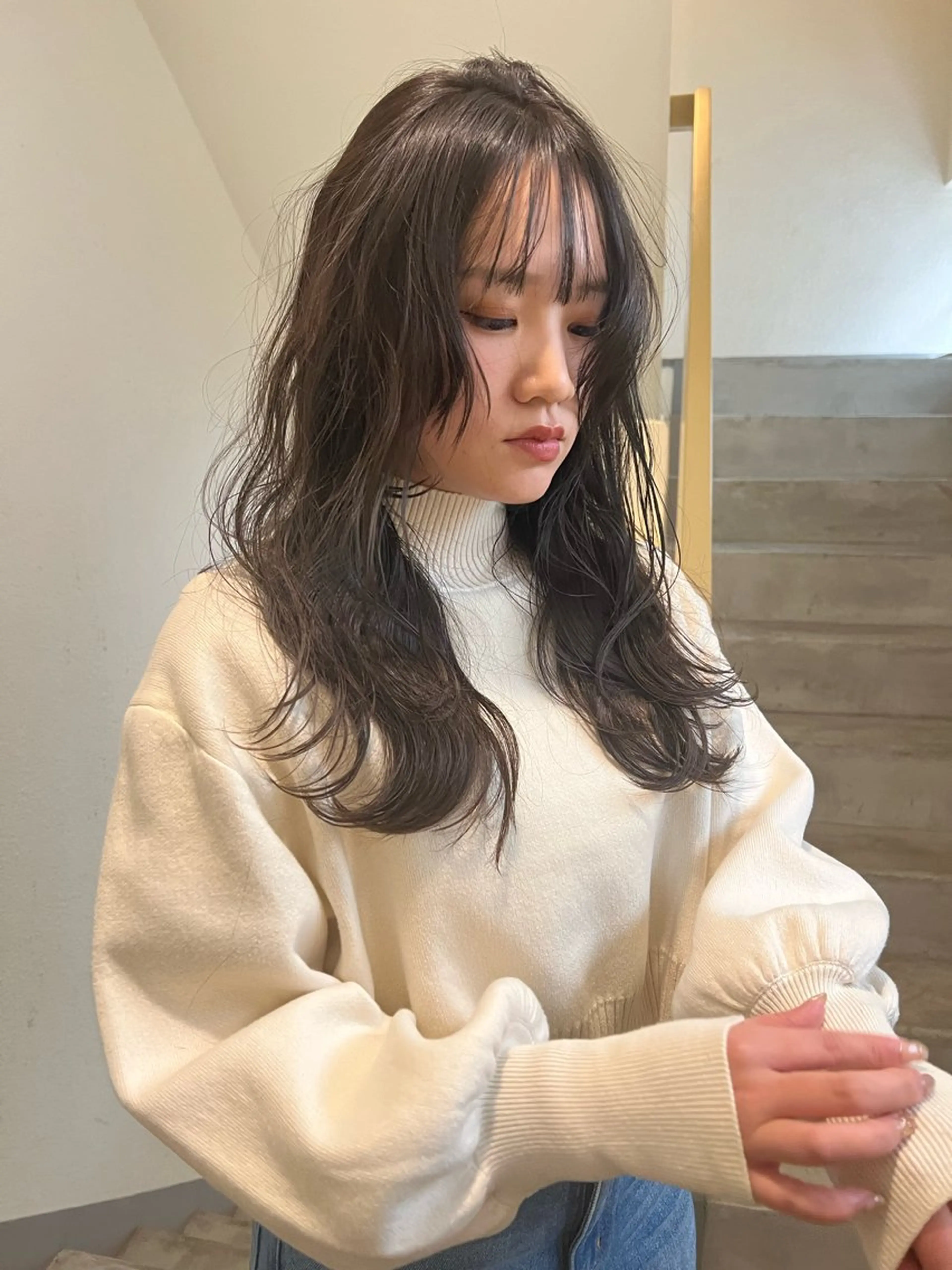 セミロング セミロングパーマ レイヤーカット タナカ レイのヘアスタイル