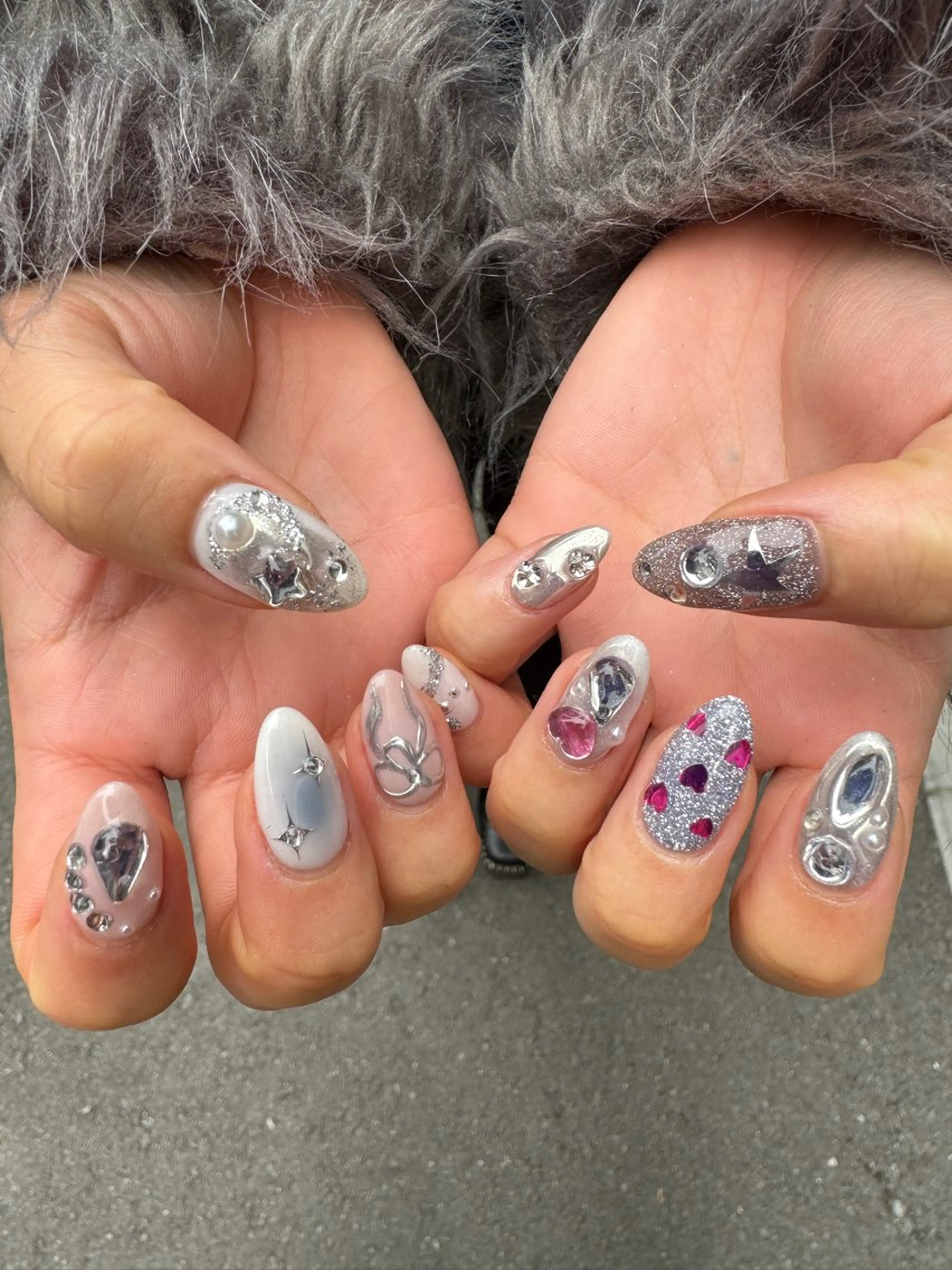 ネイル アートネイル フレンチネイル 韓国ネイル マグネットネイル 持ち込み MH_ Nailのネイルデザイン