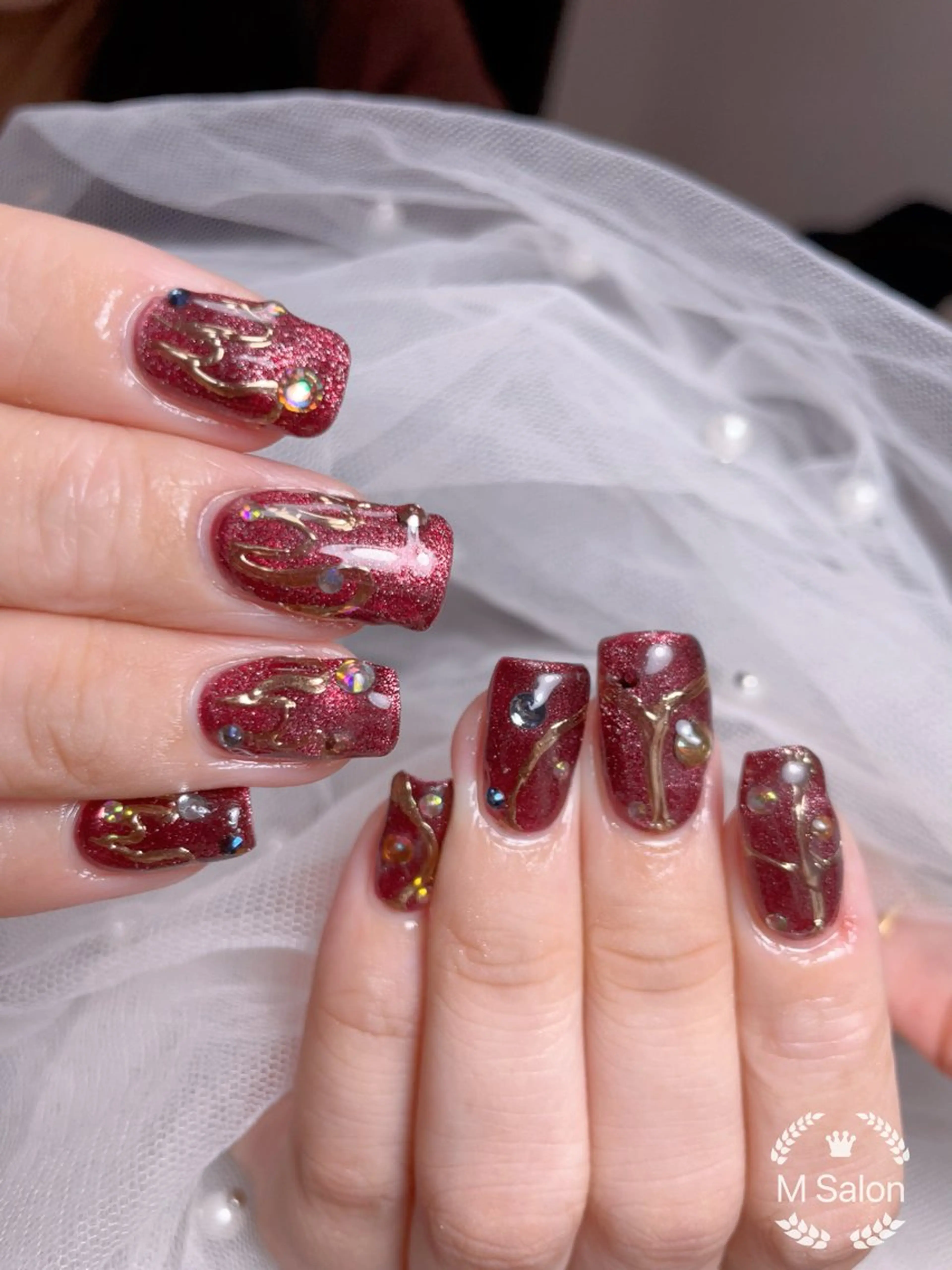 ネイル フレンチネイル マグネットネイル ニュアンスネイル オフィスネイル ワンカラーネイル ハンドネイル Mnail _KKのネイルデザイン