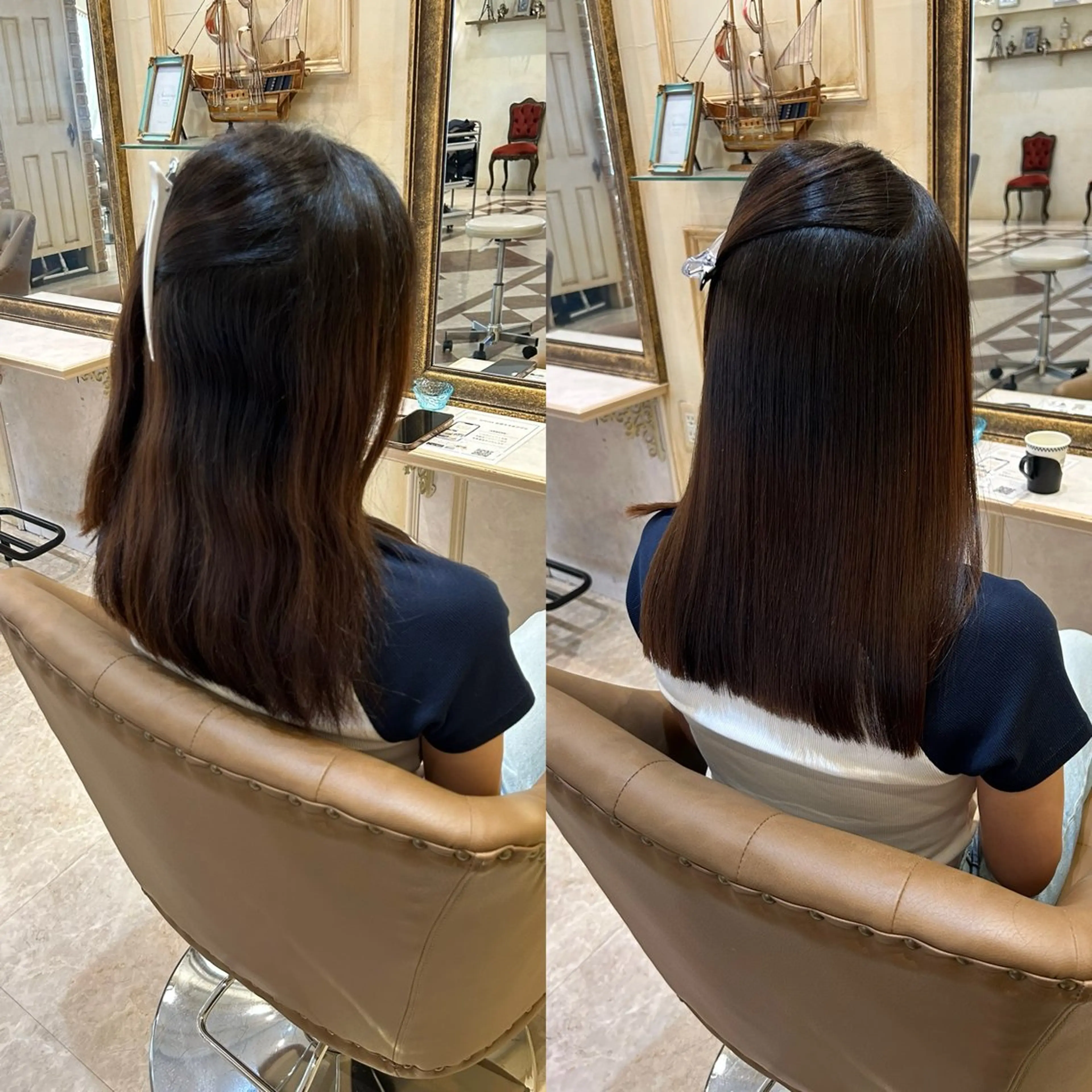 ミディアム パーマ 髪質改善 縮毛矯正 カット ヘアカラー トリートメント 🌹【代表】古川暁 髪質改善縮毛矯正🌹のヘアスタイル