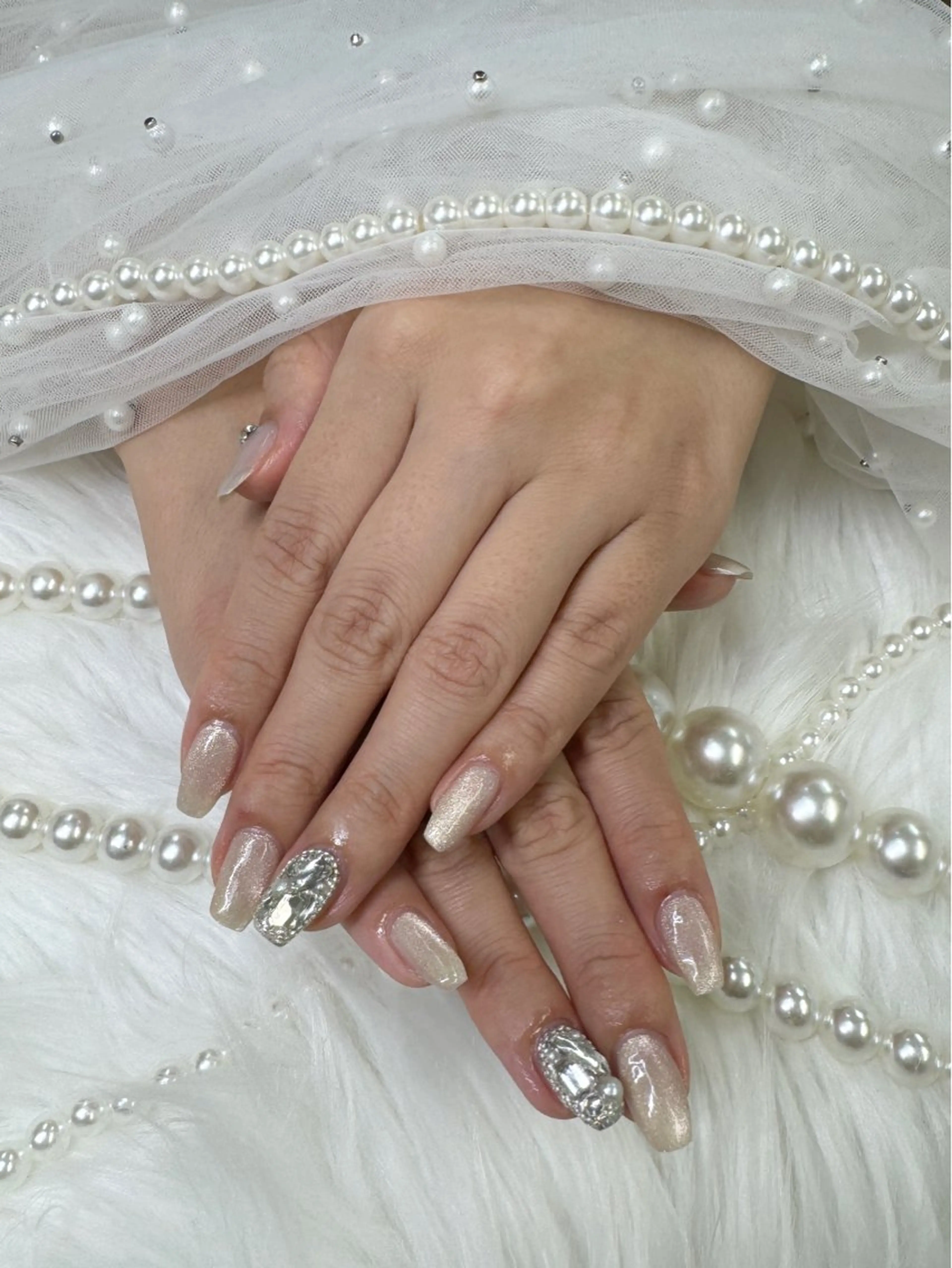 ネイル アートネイル フットネイル フレンチネイル ジェルネイル ガラスフレンチ クイーンズネイル銀座所属・Queeens nailのネイルデザイン