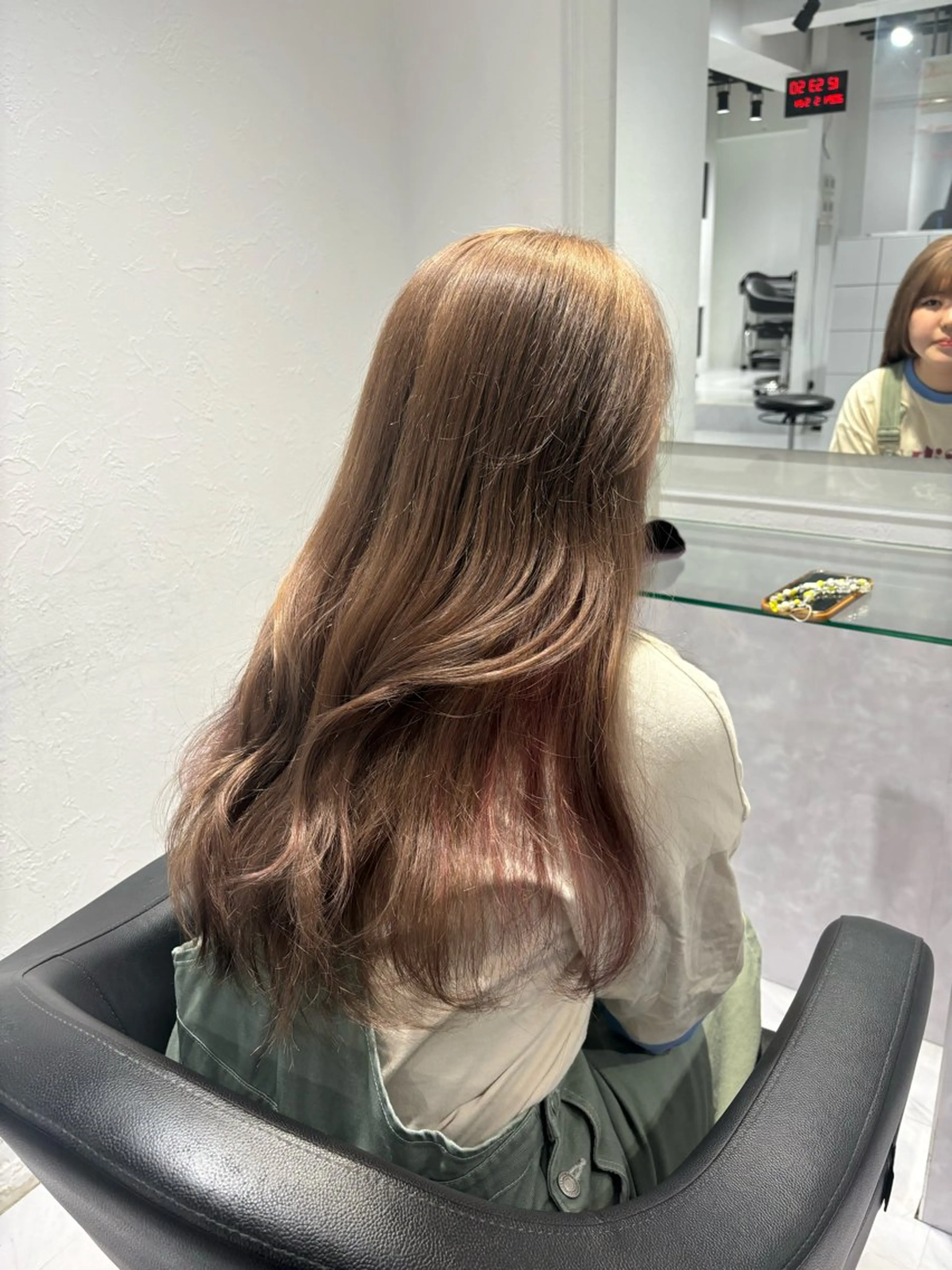 ロング カラー ブリーチ ケアブリーチ イヤリングカラー 髪質改善 表参道♡暗髪^ྀི 艶カラー♡アユミのヘアスタイル