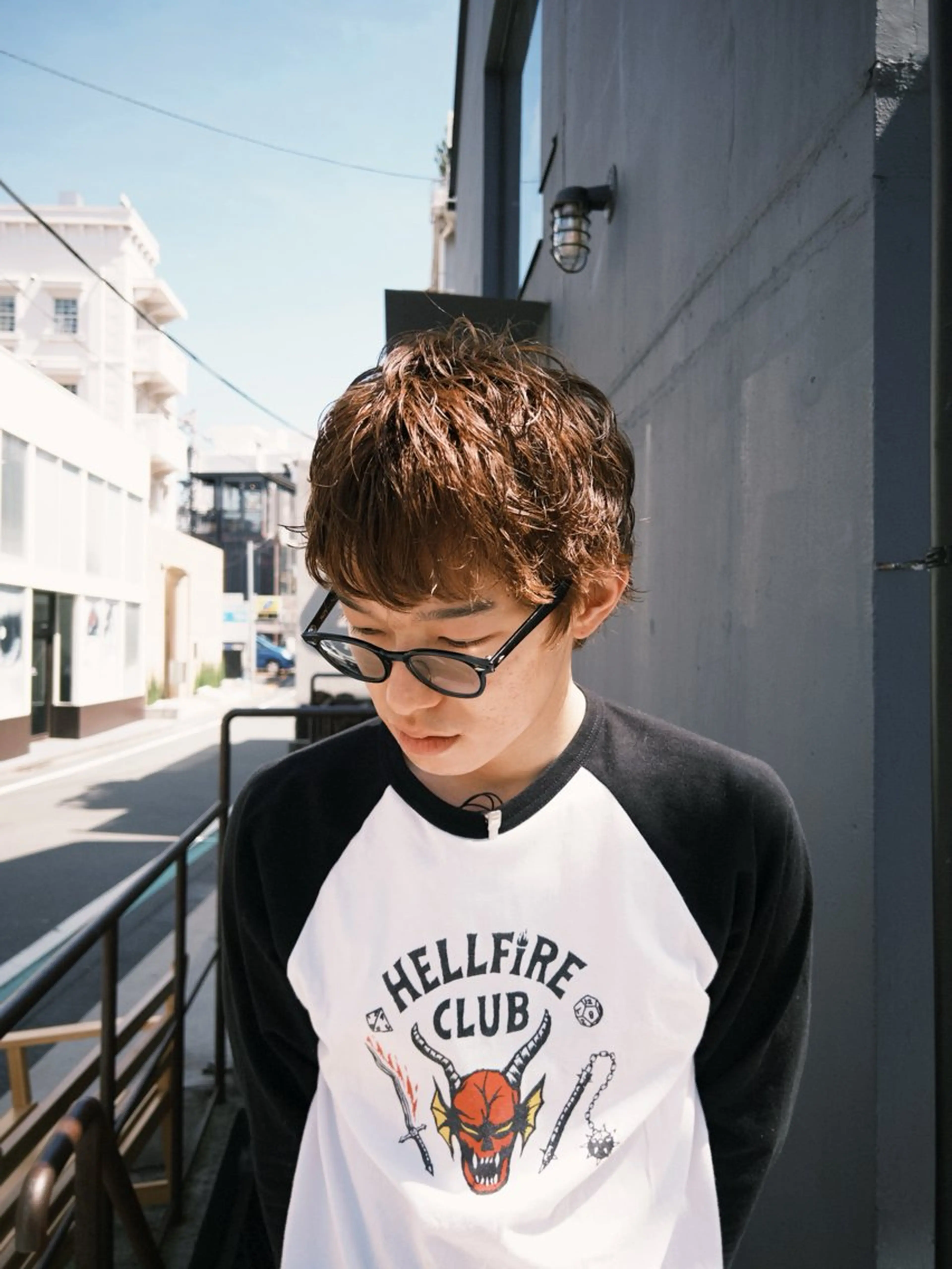 カラー メンズ カット パーマ 赤木蓮/メンズ特化 パーマ/ハイトーンのヘアスタイル