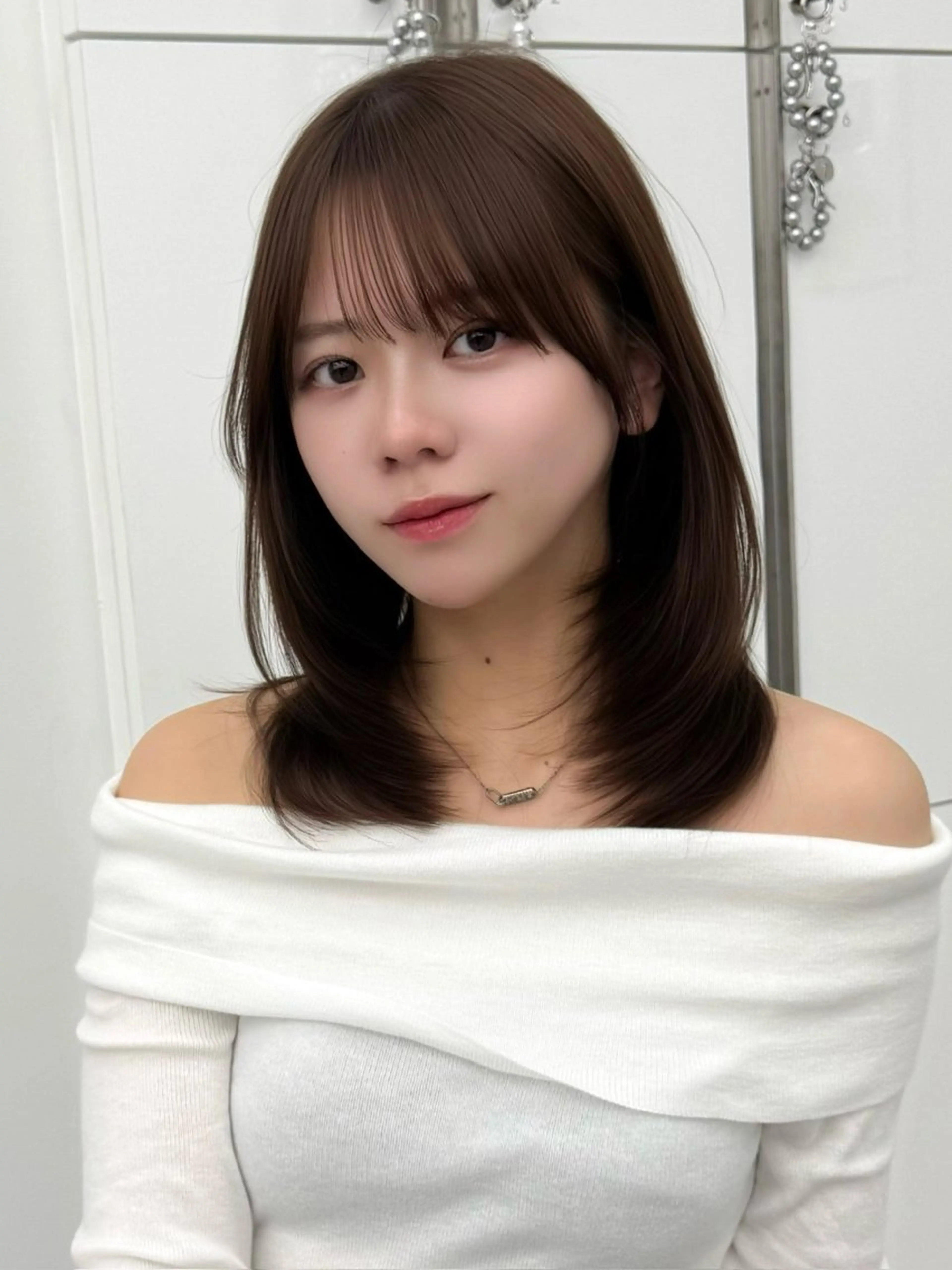 ミディアム カラー ヘアアレンジ カット ヘアカラー トリートメント 顔周り&ミディアム 特化/池袋/kokiのヘアスタイル