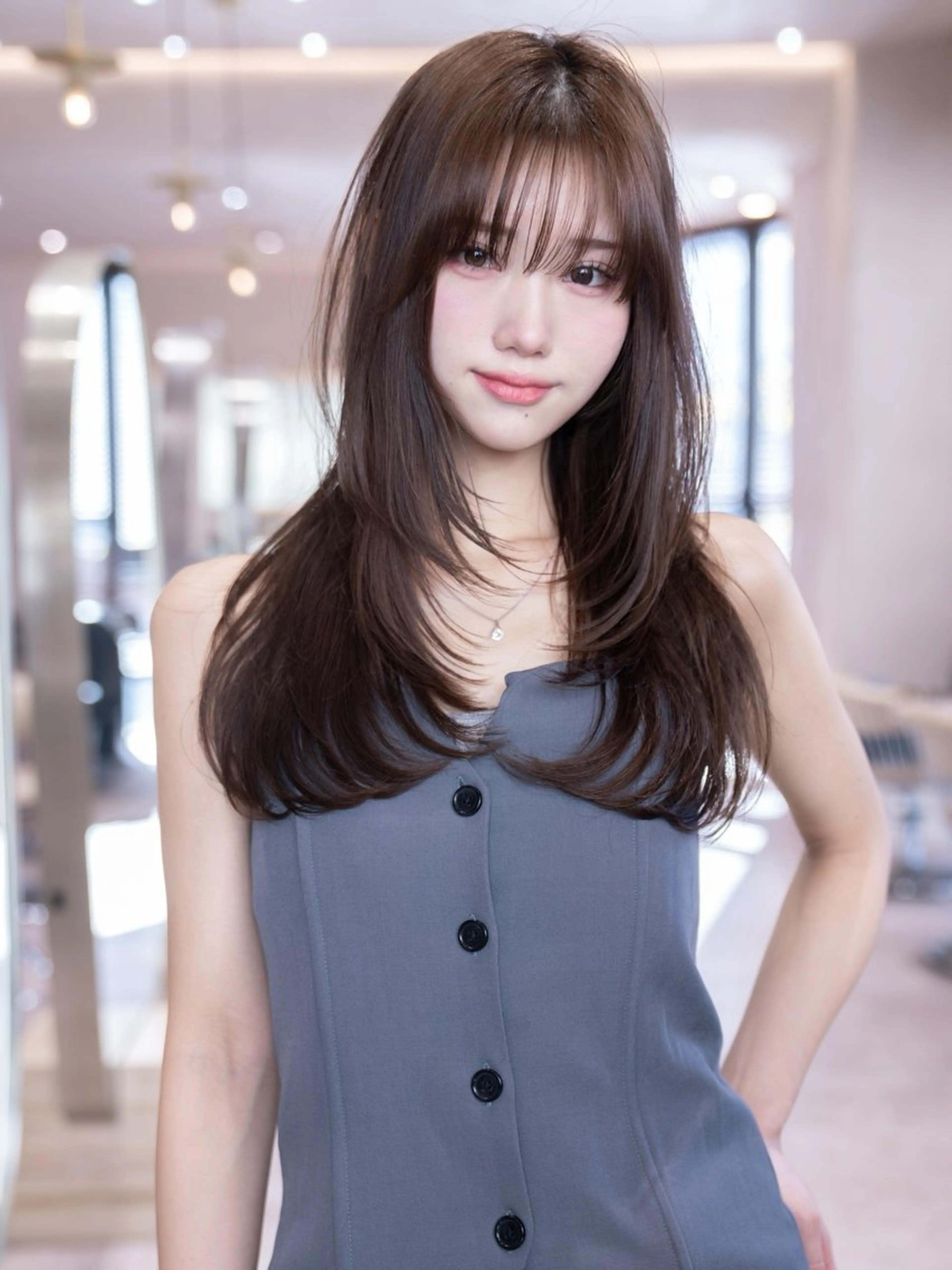 ロング ロングレイヤー レイヤーカット ロング 小顔カット トリートメント カット 韓国ヘア/レイヤー そーた/渋谷駅のヘアスタイル