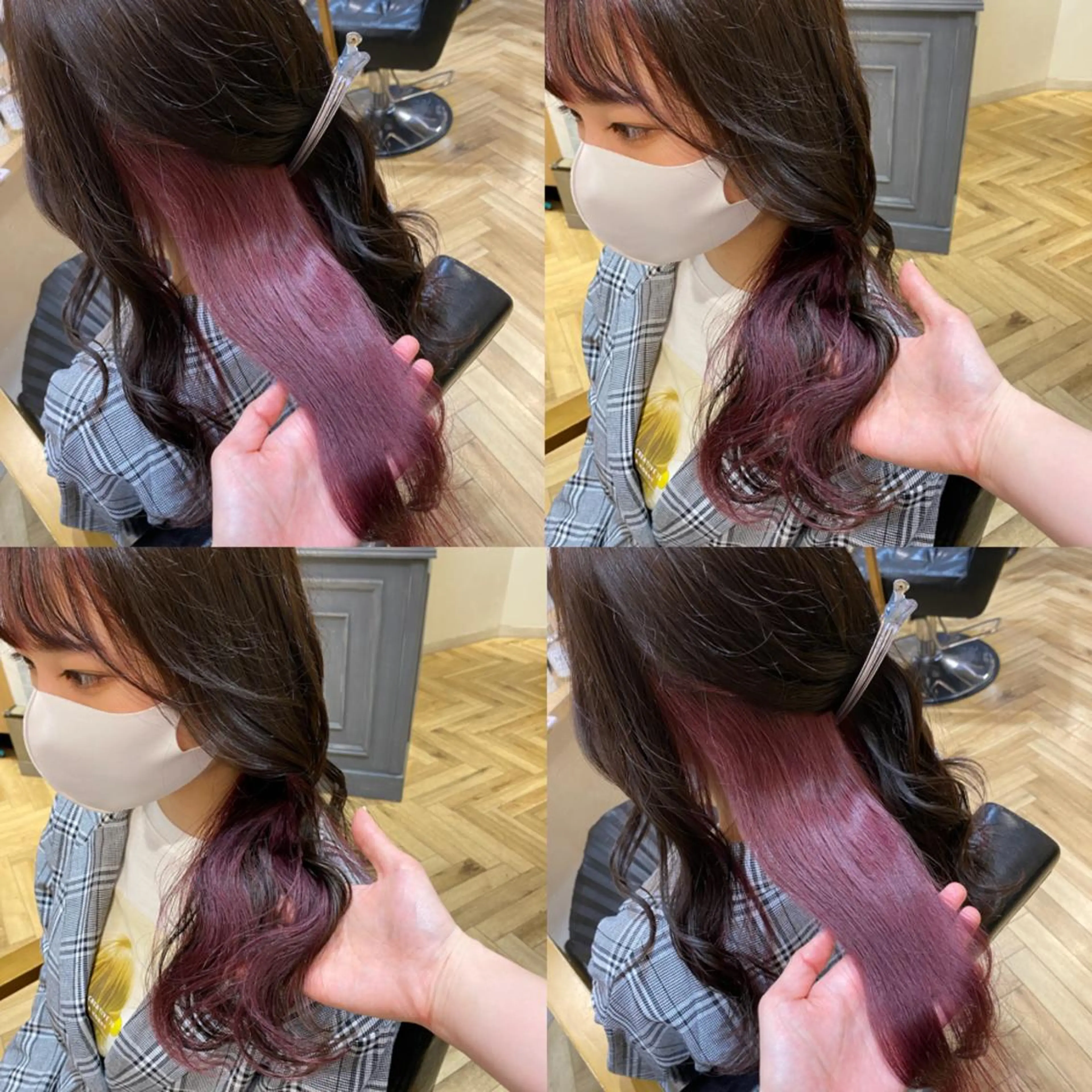 ロング カラー ピンクカラー 艶カラー/韓国顔周り 🎀mamiのヘアスタイル