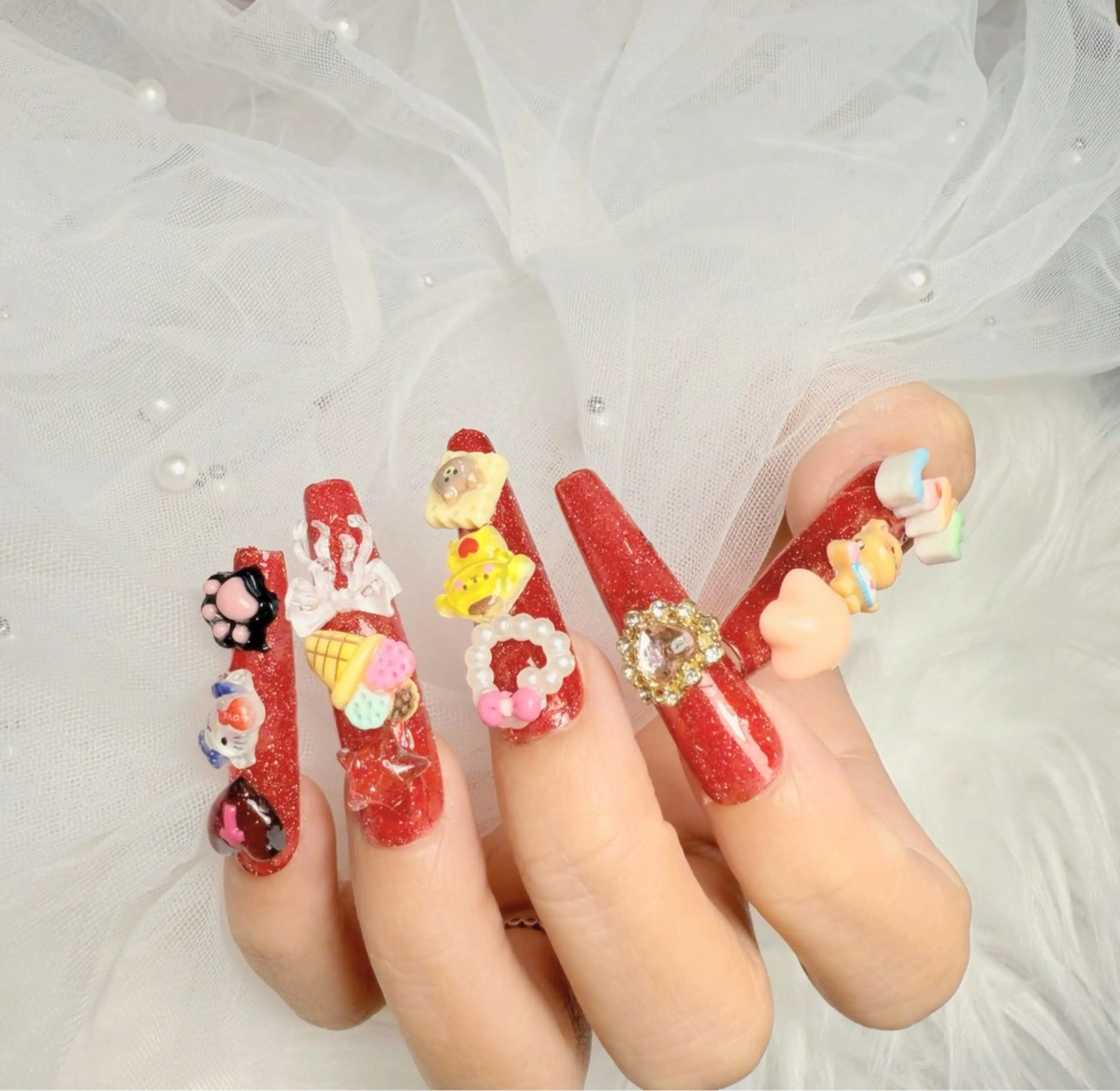 ネイル ボルドー チークネイル 成人式 フレンチネイル グラデーション ハンドネイル Lina nail所属・Luna 池袋のネイルデザイン