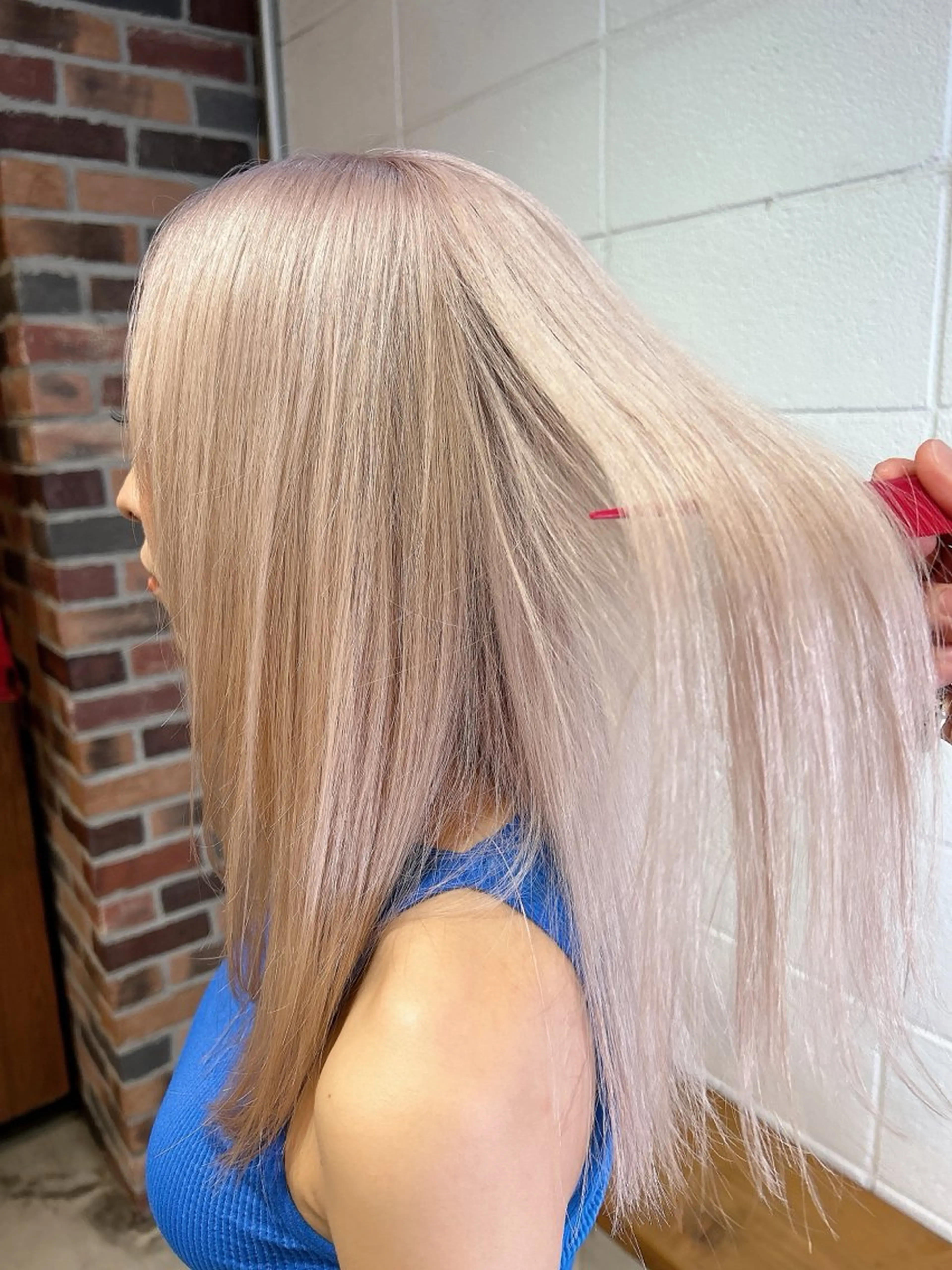 セミロング カラー パーマ ヘアアレンジ メンズ メンズハイトーン ハイトーンカラー ヘアカラー トリートメント ⭐️ハイクオリティ カラー杉本雄志⭐️のヘアスタイル