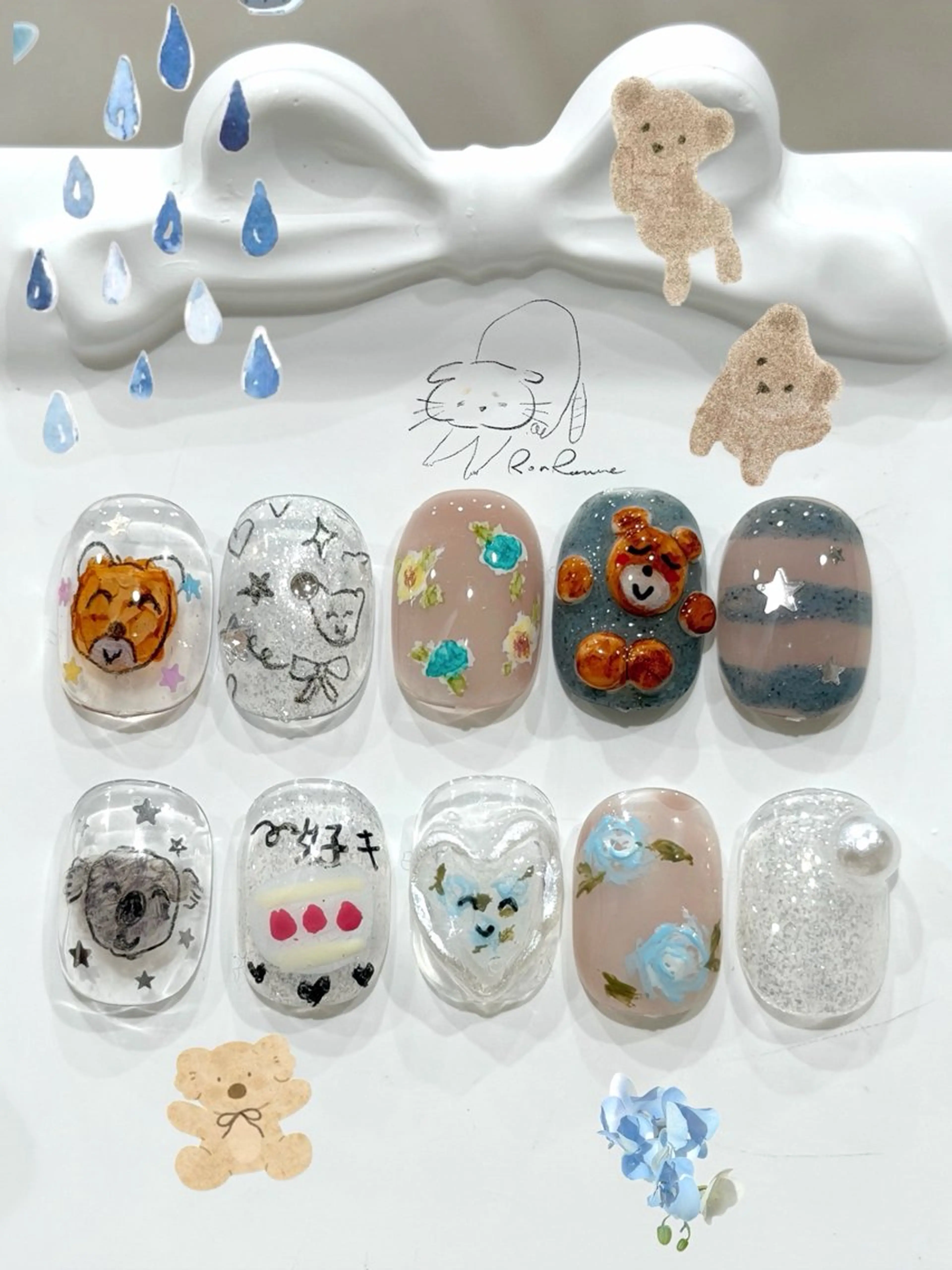 ネイル オーロラネイル 長さ出し フレンチネイル ジェルネイル ミラーネイル ハンドネイル Cho Artネイル所属・ronronne .のネイルデザイン