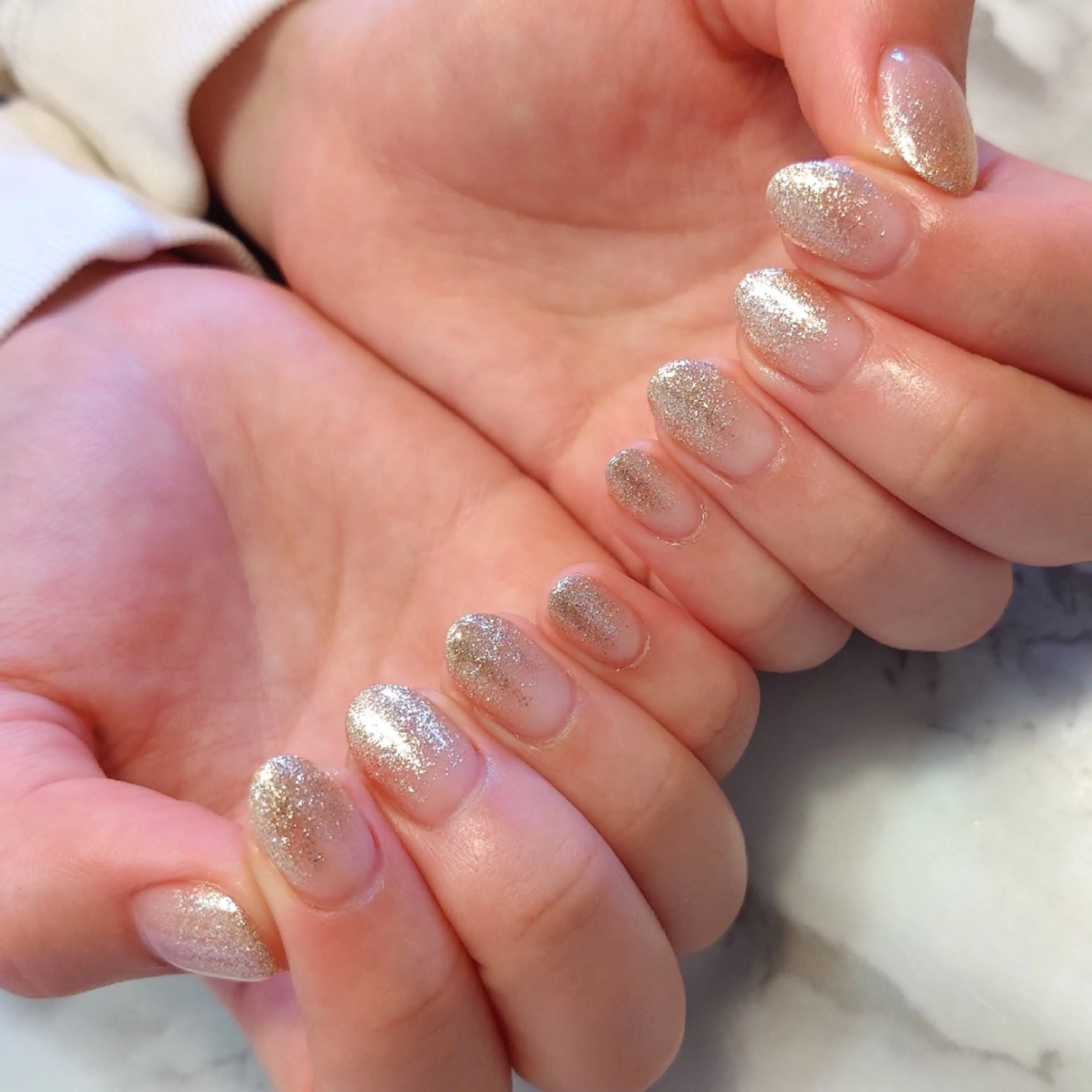 ネイル ラメ(グリッター) ラメグラデーション ジェヌインネイル 河内のネイルデザイン