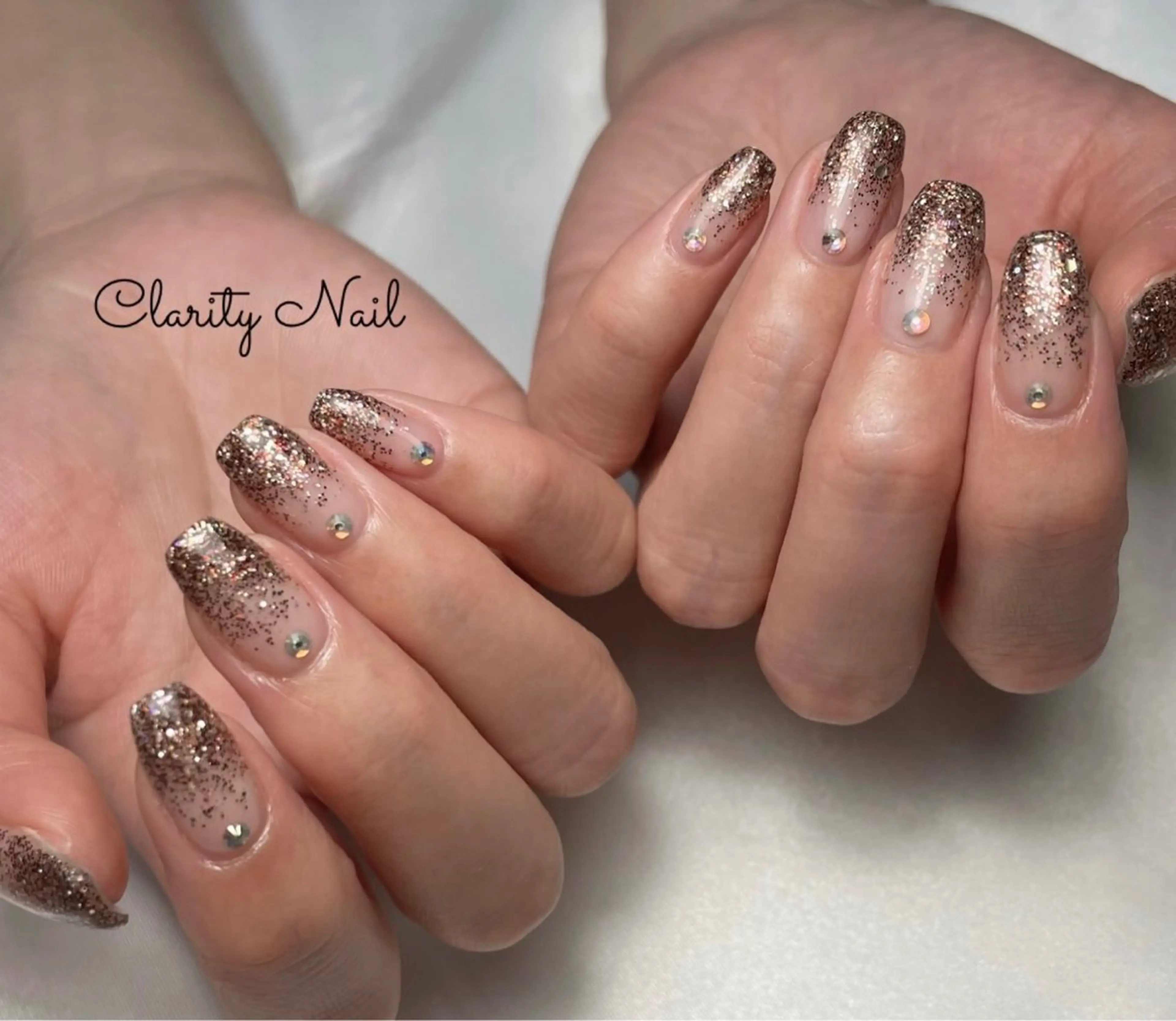 ネイル グラデーション ラメ(グリッター) ラメグラデーション ハンドネイル Clarity Nailのネイルデザイン