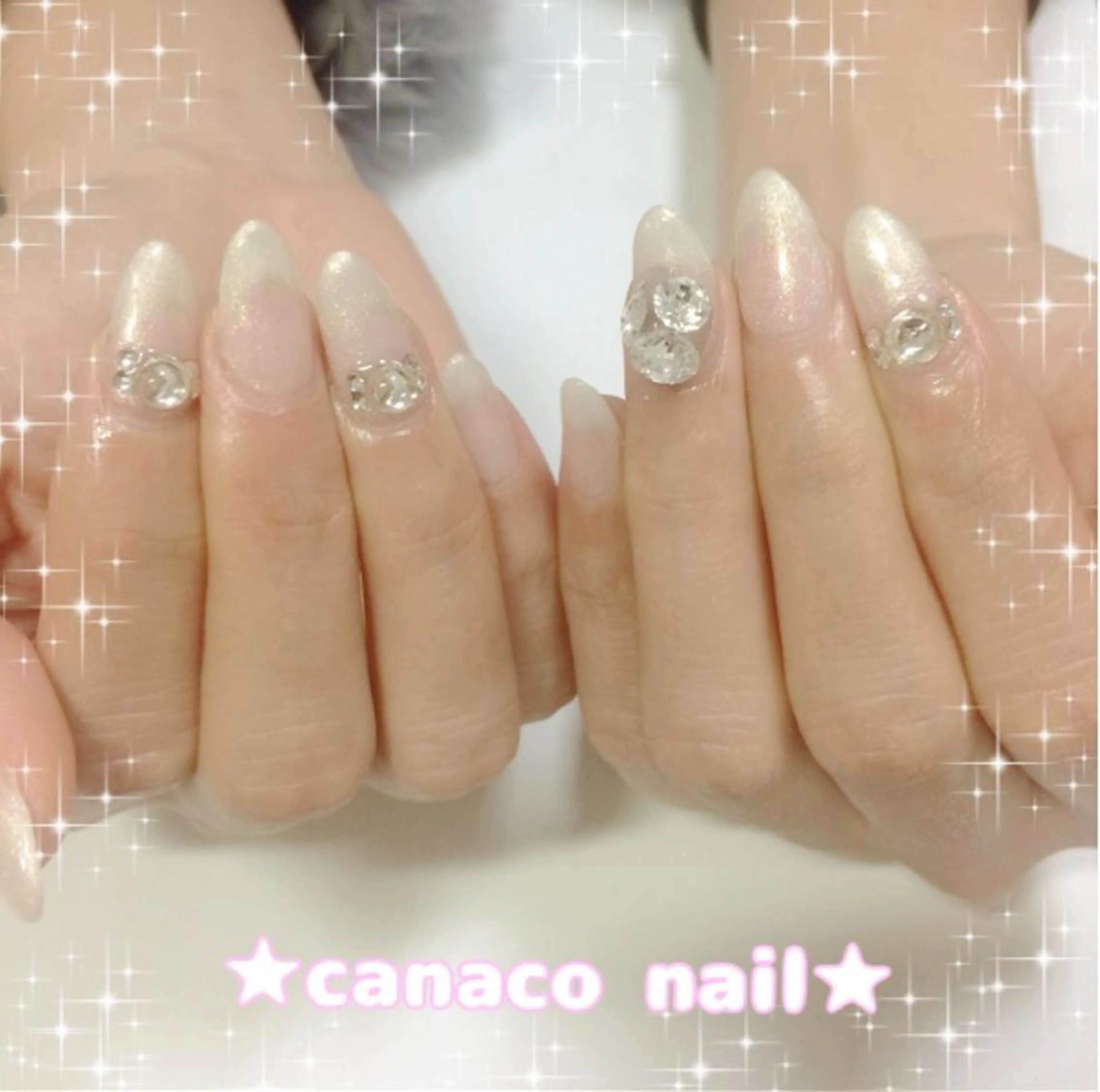 ネイル ストーンネイル ハンドネイル ハンドケア Felice所属・ベテランネイル cnc  nailのネイルデザイン