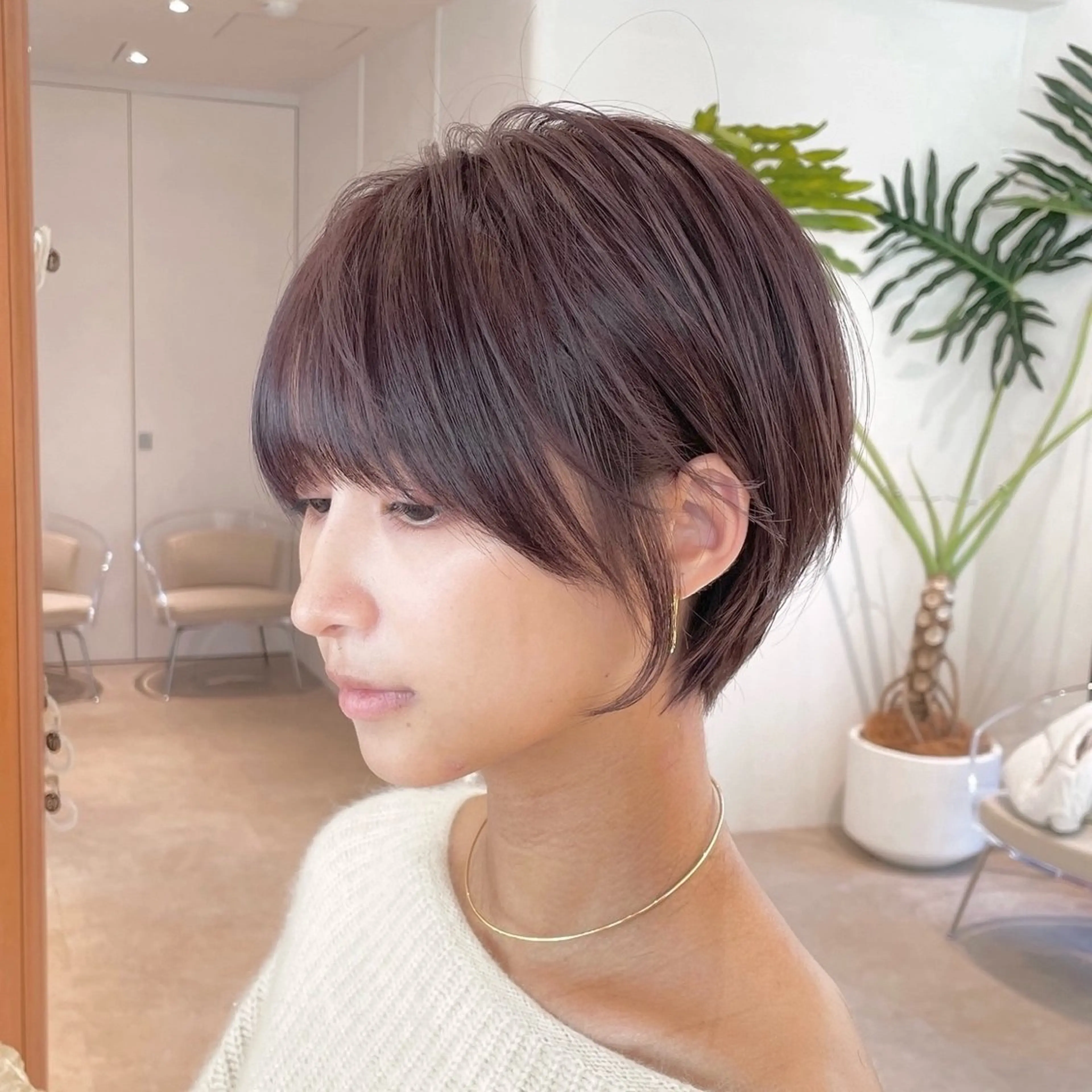 ショート カラー ショートボブ 丸みショート イルミナカラー ボブ 髪質改善 カット ヘアカラー トリートメント 渋谷ボブ/レイヤー ボブ田中航平のヘアスタイル