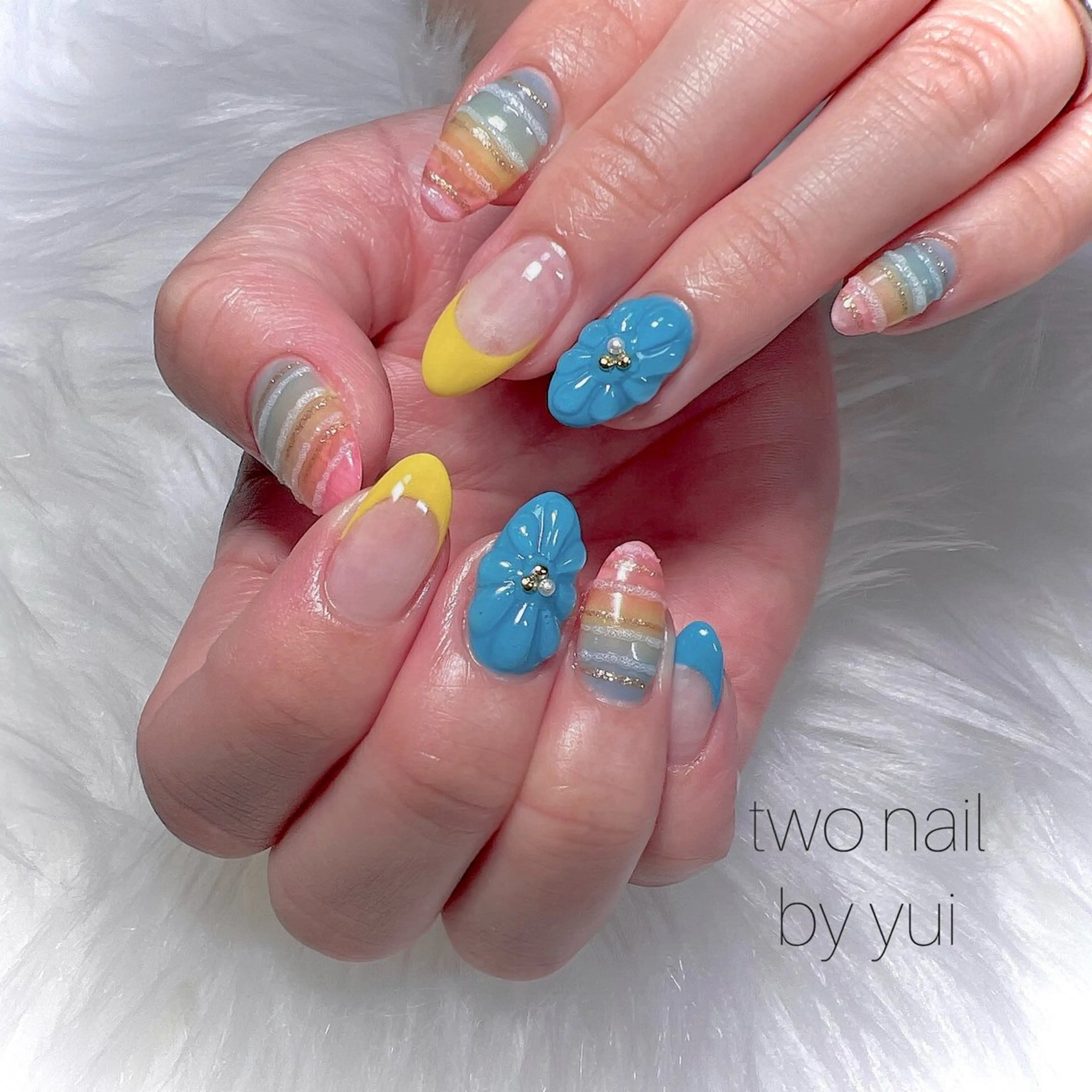 ネイル アートネイル ネイルチップ ホワイト ハンドネイル two nailのネイルデザイン