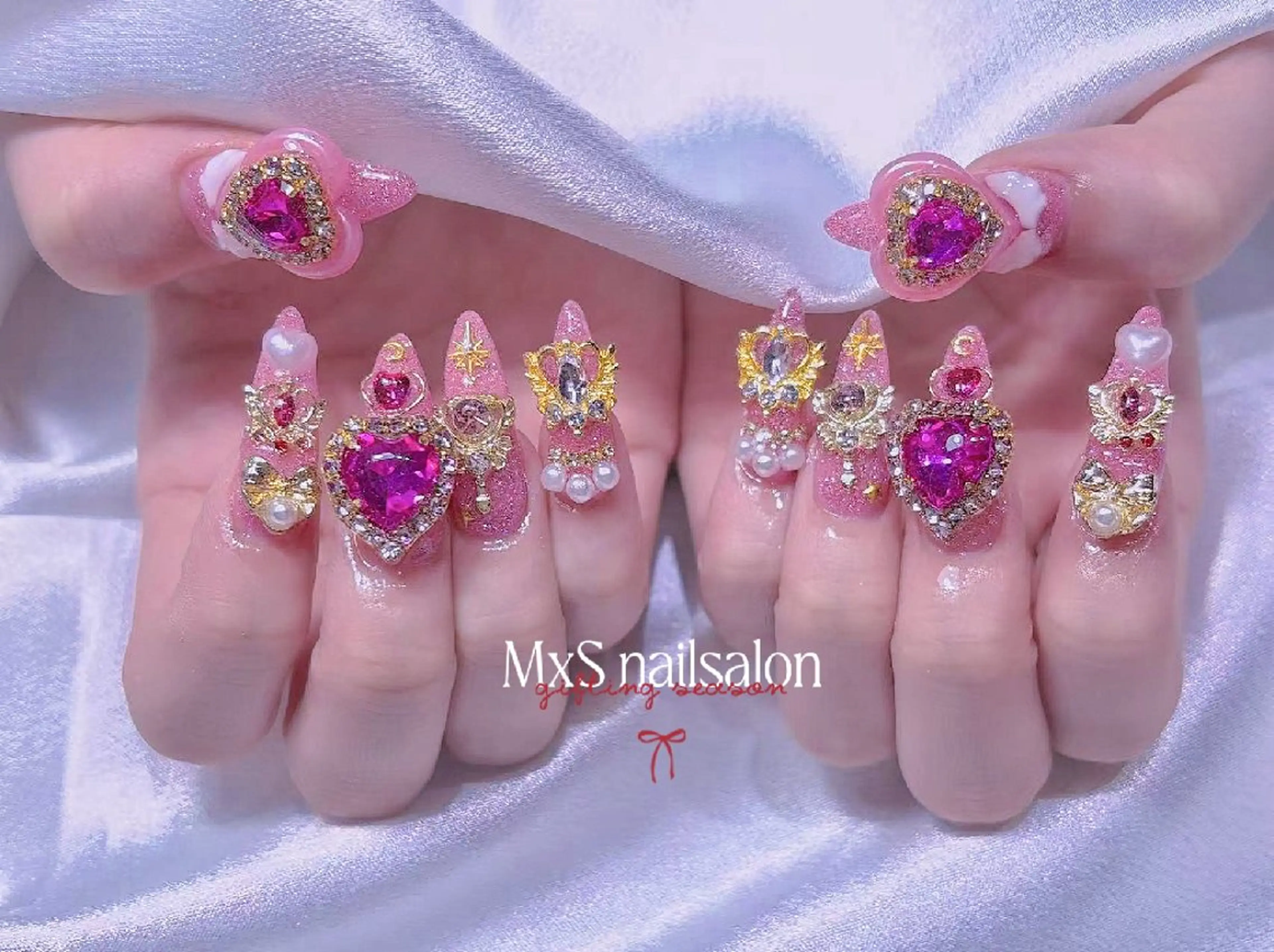 ネイル ジェルネイル マグネットネイル パラジェル 春ネイル ワンホンネイル ハンドネイル MxS Nail 【長さだし/フィルイン/マグネット/ワンホンネイル/韓国ネイル/パラジェル】所属・M×S Nail みなのネイルデザイン