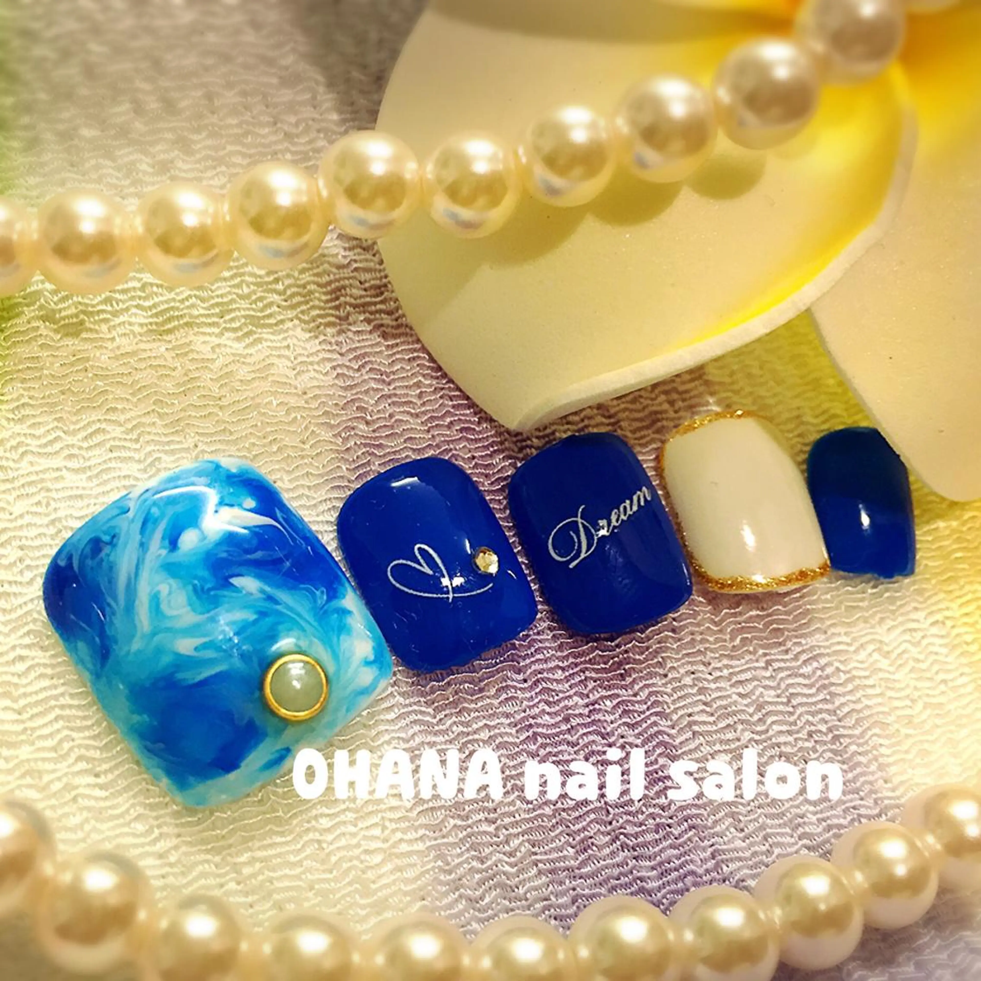 ネイル ブルー フットネイル 那覇🏝️台湾人 ネイリストSHIUのネイルデザイン