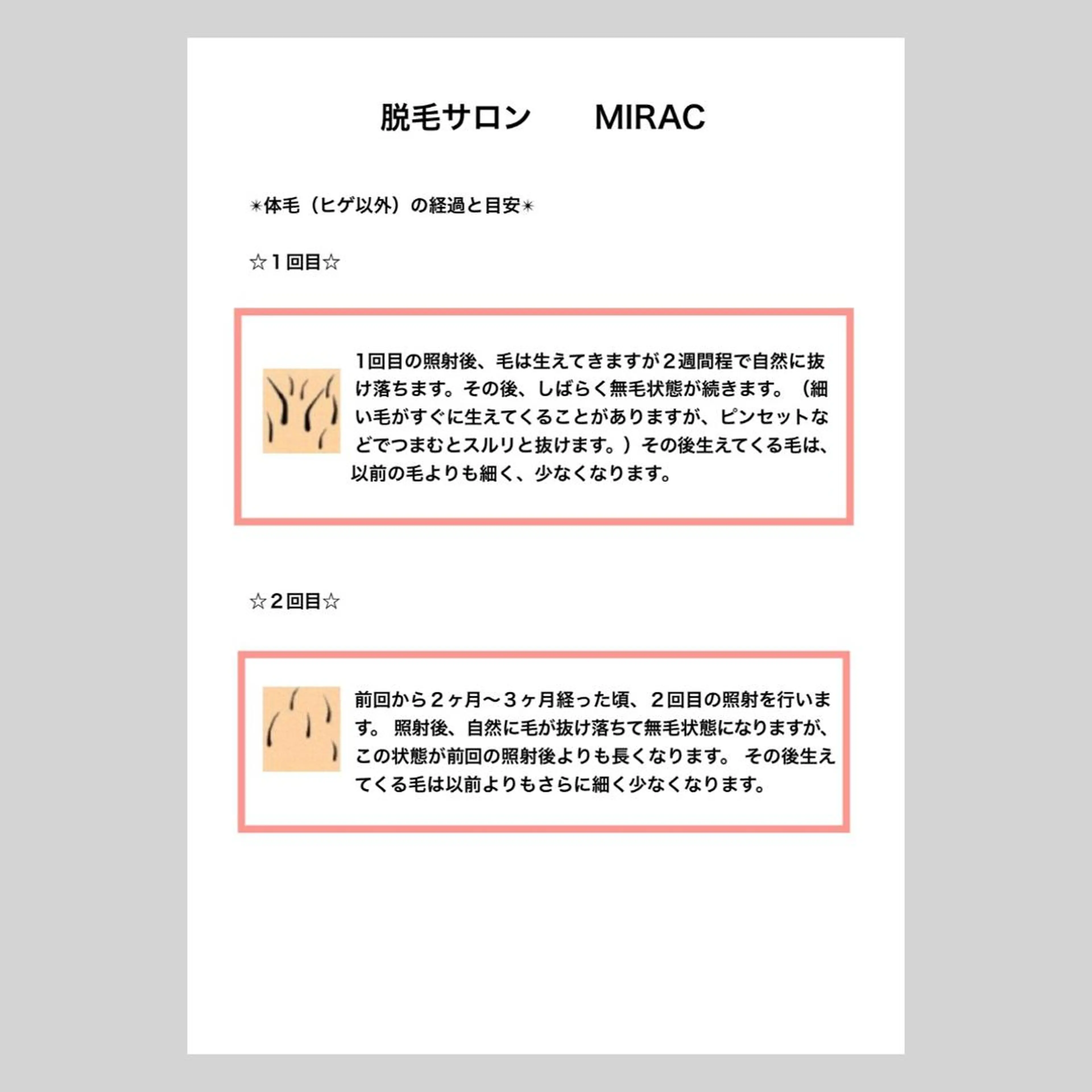 都度払い脱毛⭐️ 脱毛サロンMIRACのエステ・リラクイメージ