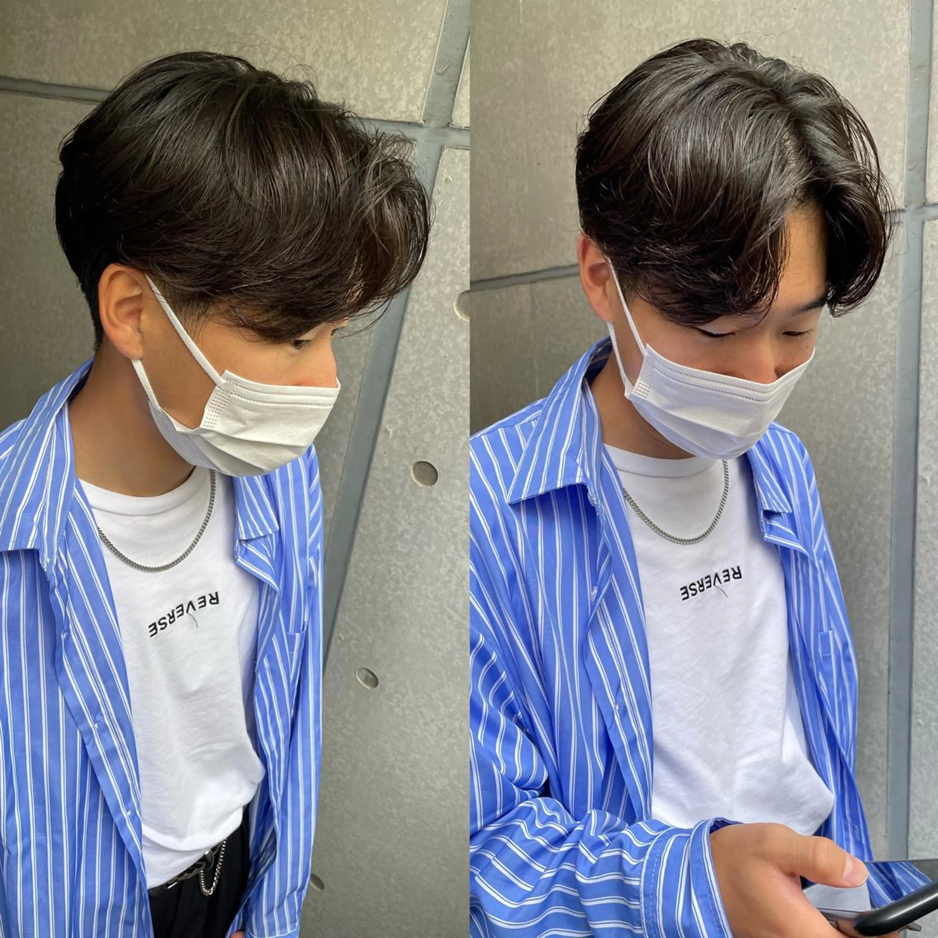 メンズ メンズ韓国風 メンズパーマ 🤎ベージュカラー 🐶メンズパーマのヘアスタイル