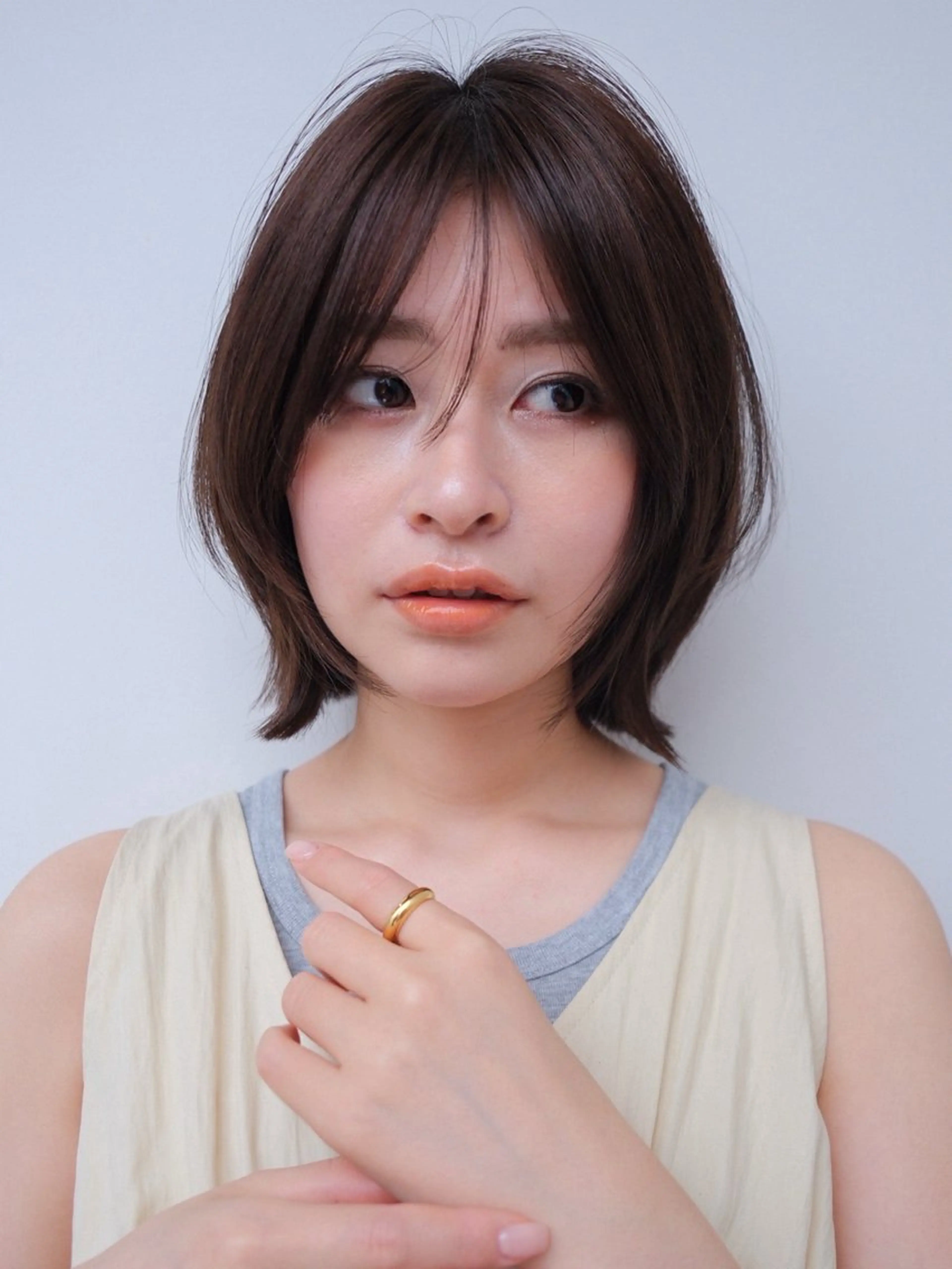 ミディアム ボブレイヤー ボブ レイヤーカット ヘアカラー ボブ/ミディアム 親しみやすさ/さくらのヘアスタイル