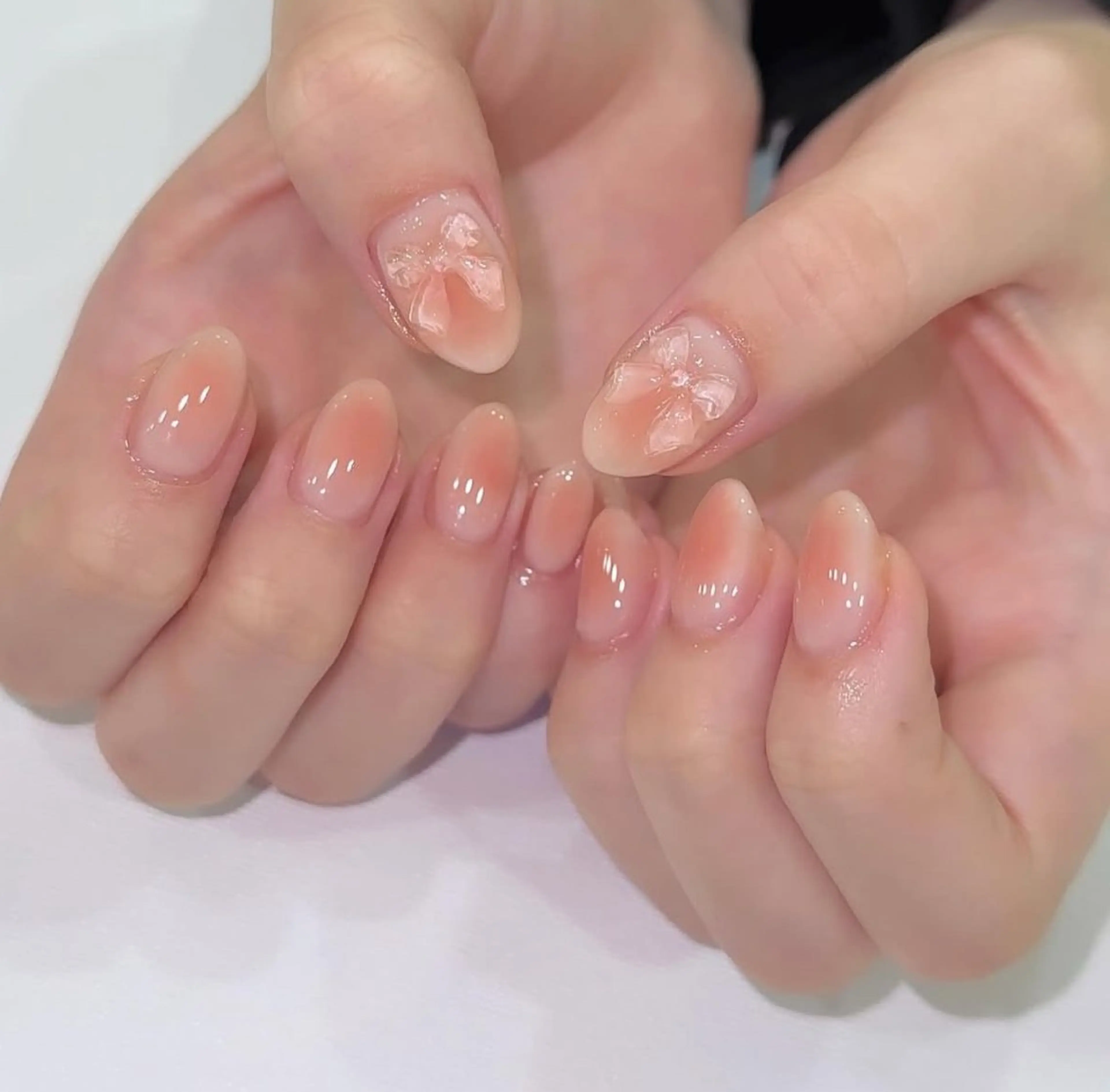 ネイル ハンドネイル 🎀PG🩵 ネイルサロンのネイルデザイン