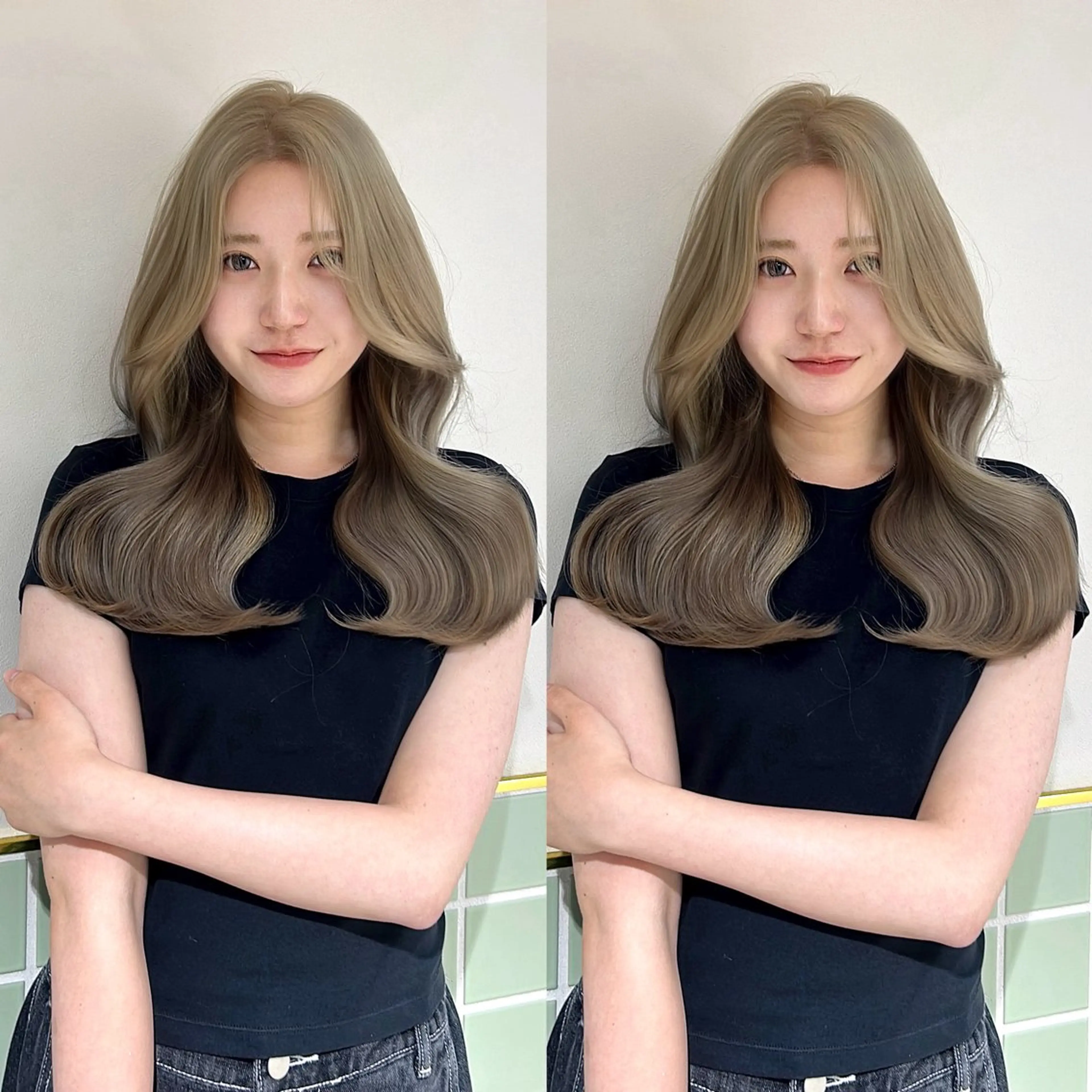 【激バズメニュー🕊️】1ブリーチ+高彩度高発色カラー+韓国ウォータートリートメントの写真