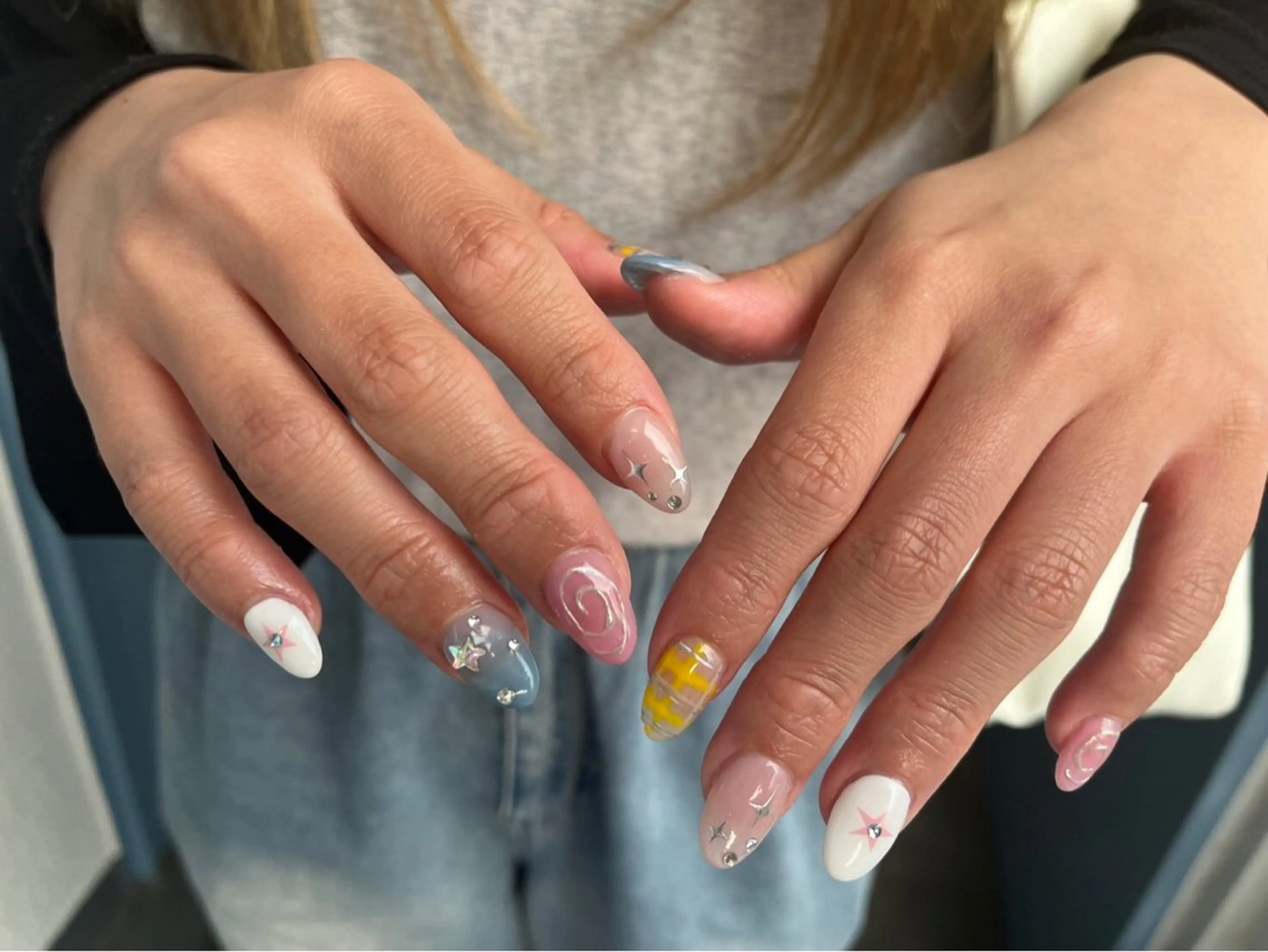 ネイル オーロラネイル フットネイル フレンチネイル ジェルネイル マグネットネイル ハンドネイル kiki nail 二子玉川のネイルデザイン