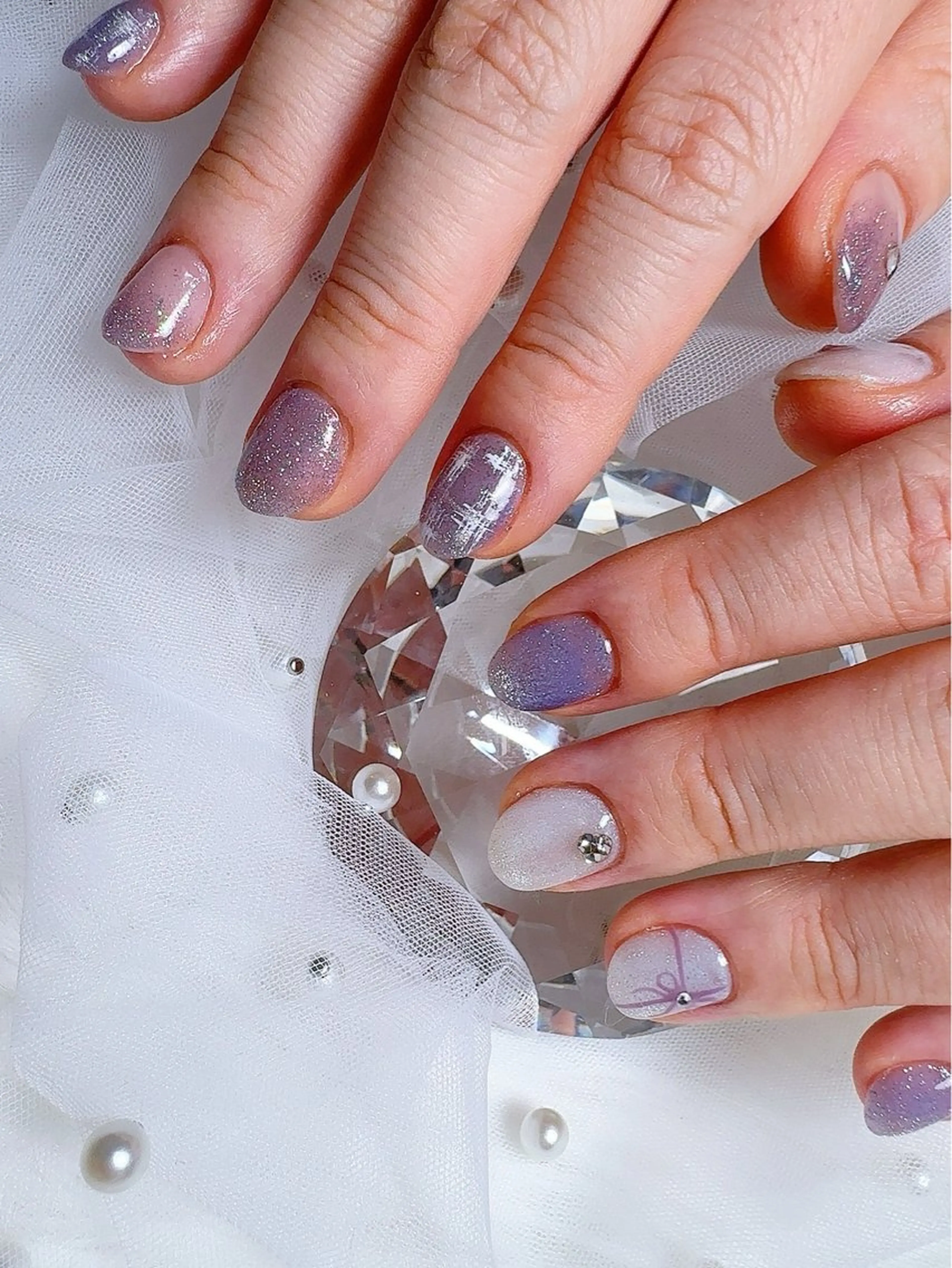 ネイル アートネイル フラッシュネイル フットネイル グラデーション ラメ(グリッター) BABY  BREATH所属・y natsumiのネイルデザイン