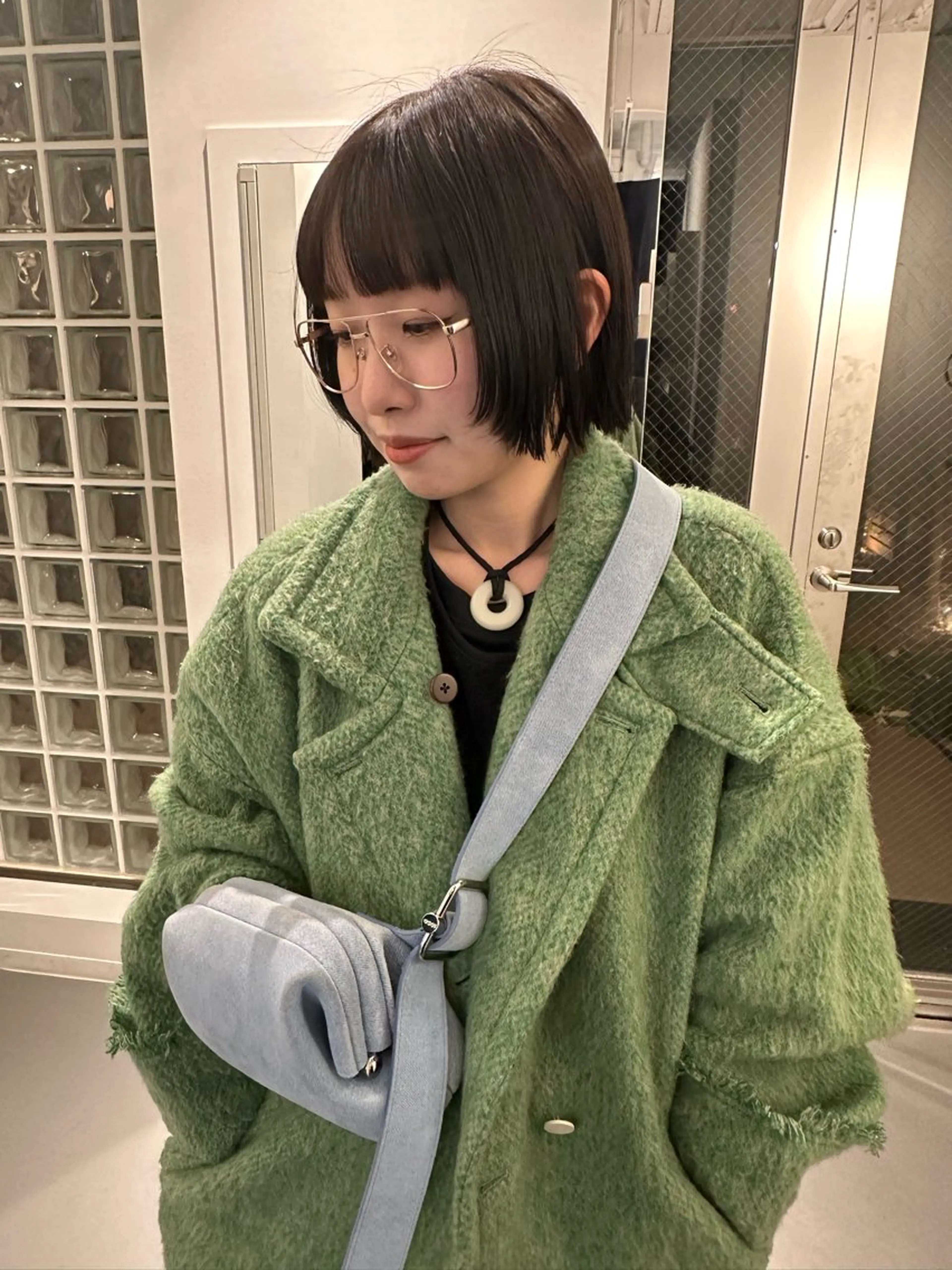 ミディアム ボブ 顔周りカット レイヤーカット カット ボブ/似合わせカット /ニュアンスカラーのヘアスタイル