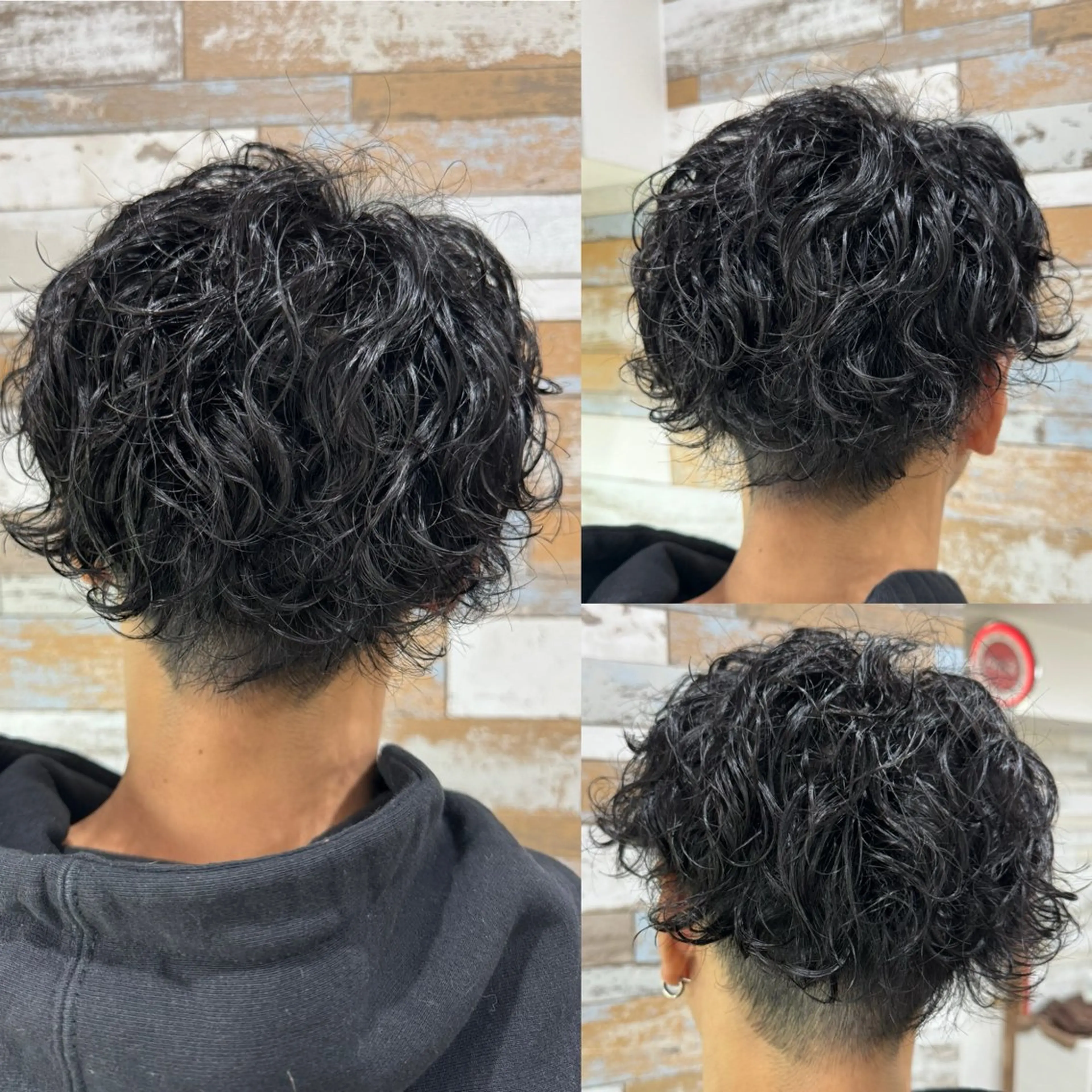 ショート パーマ メンズ 波巻きパーマ カット パーマ ヘッドスパ 居心地の良さ◎ 明るいお店です◎のヘアスタイル