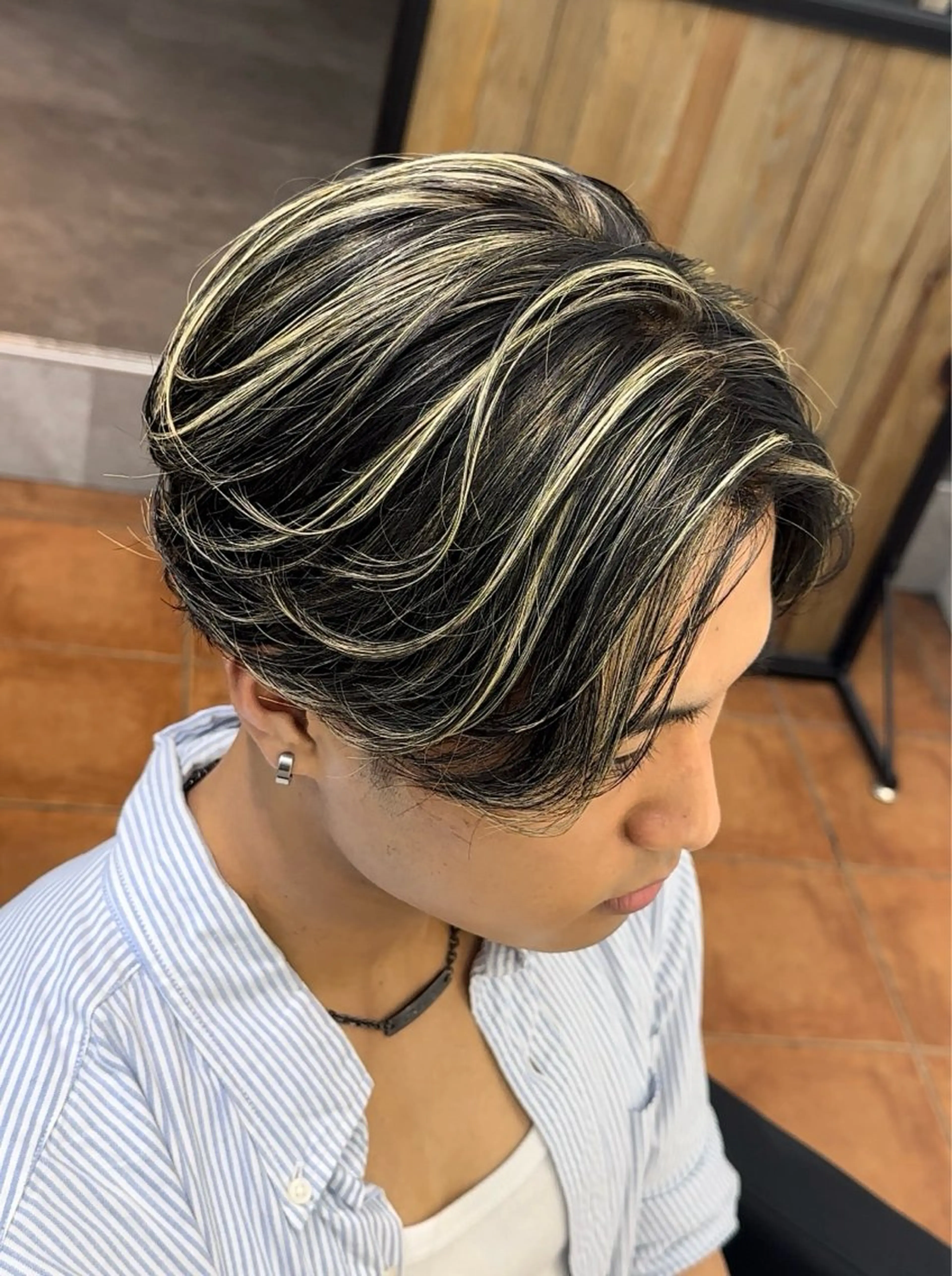カラー メンズ メンズメッシュ メッシュ JEWIL SHIBUYAのヘアスタイル