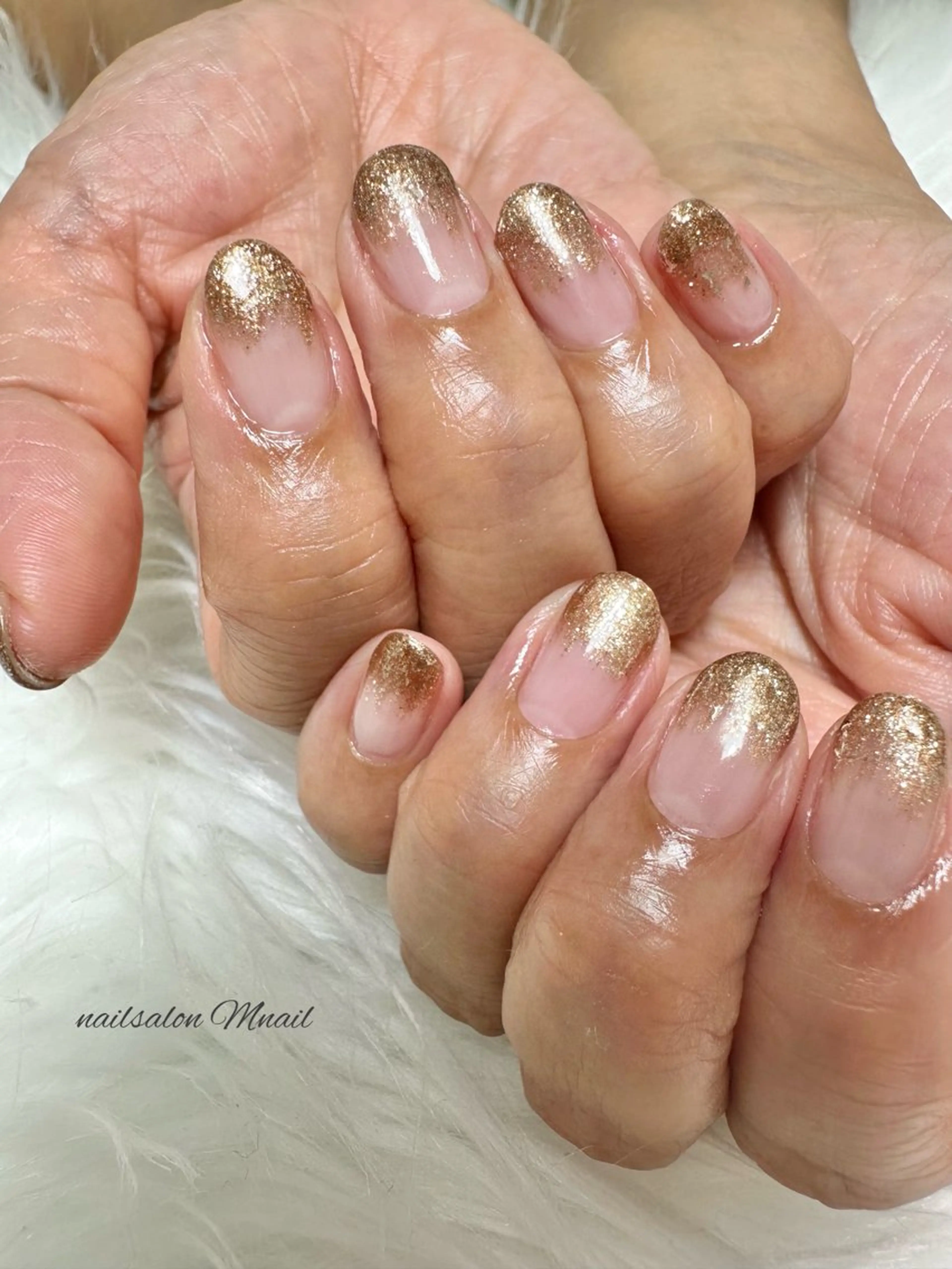 ネイル グラデーション ラメ(グリッター) ラメグラデーション ハンドネイル ハンドケア Mnail ちひろのネイルデザイン