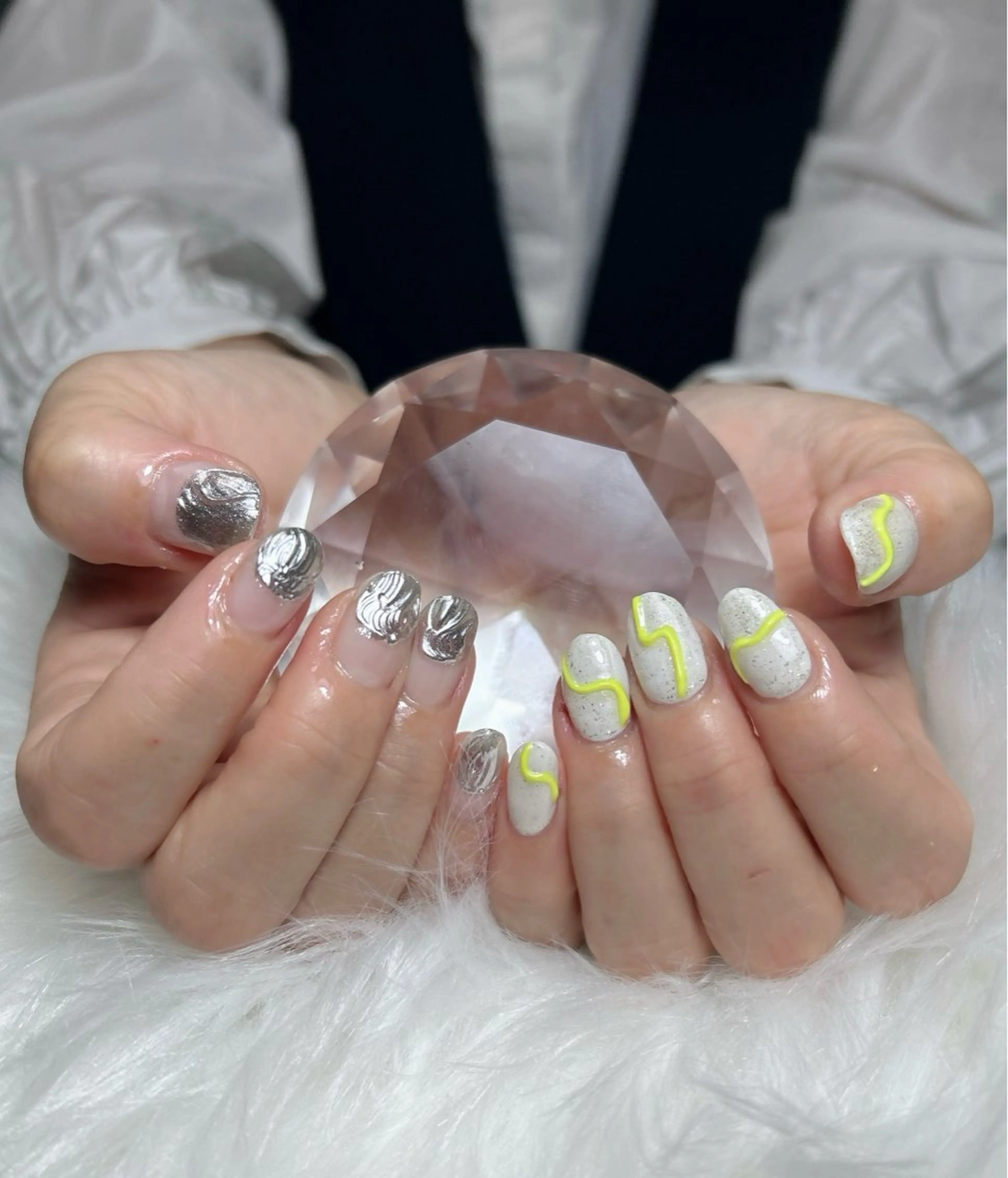 ネイル アートネイル オーロラネイル チークネイル 長さ出し フットネイル Chan nailsのネイルデザイン