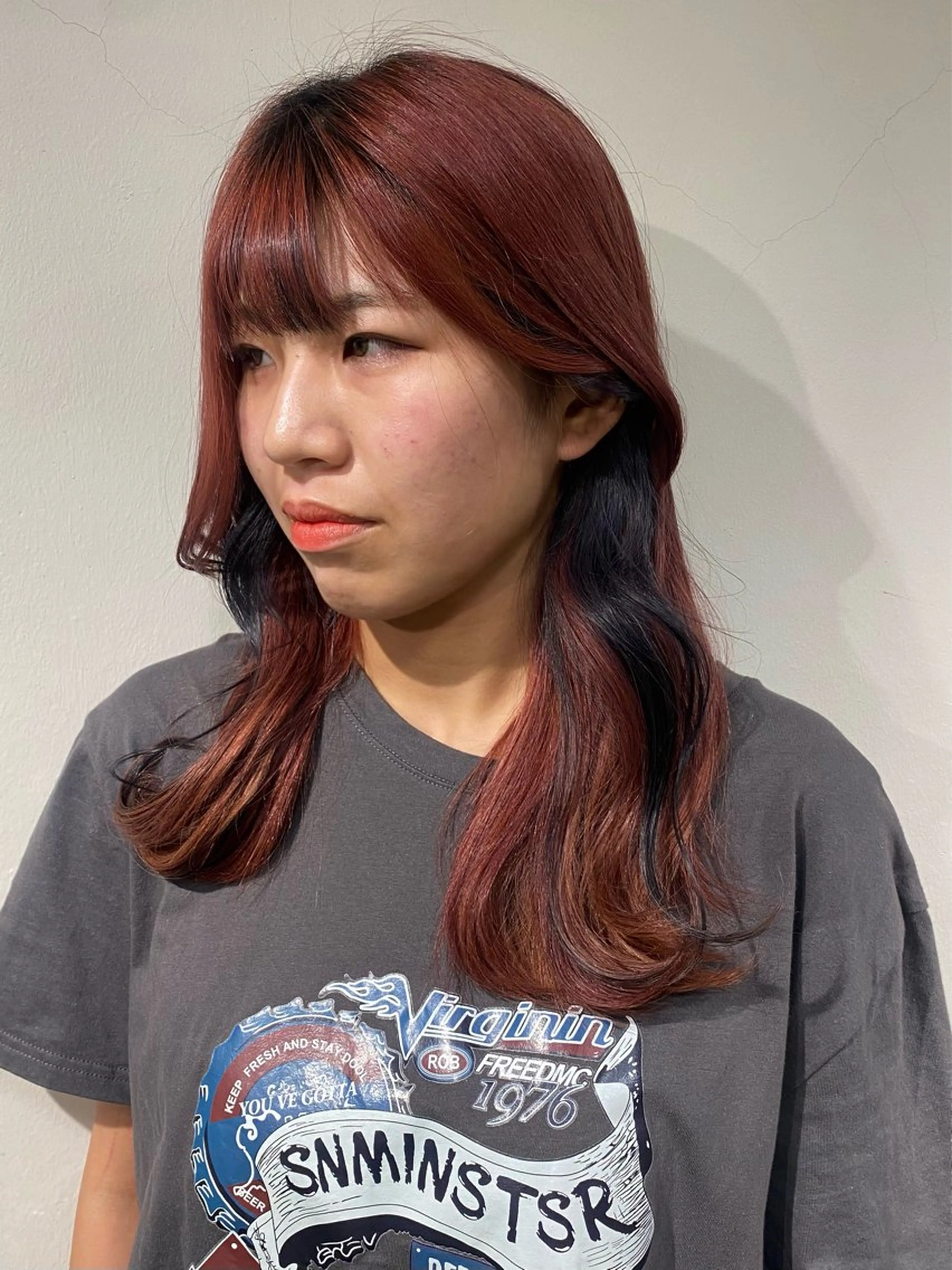 ロング 顔周りカット 中尾 未来/艶カラー /カットモデルのヘアスタイル