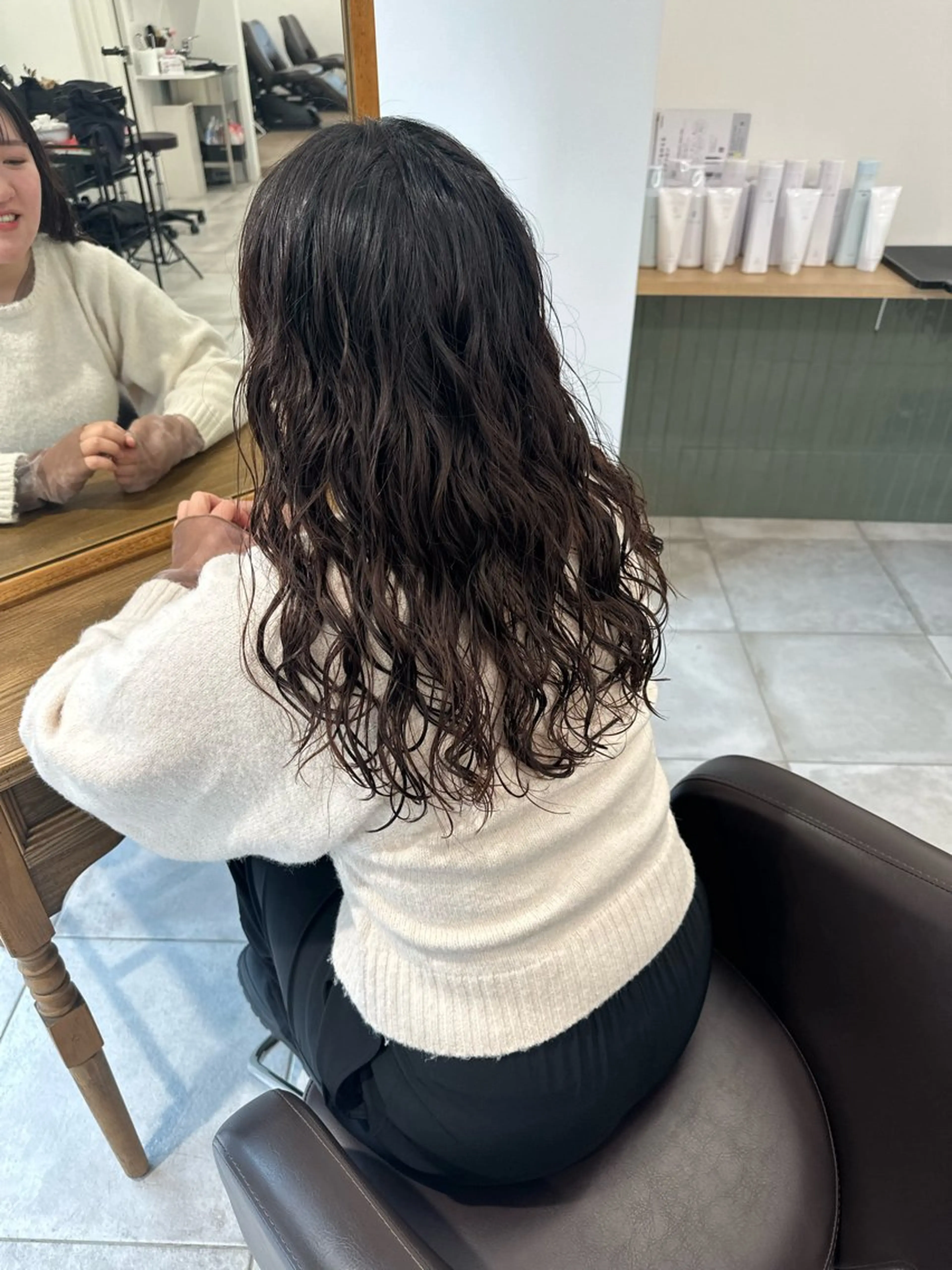 セミロング カラー パーマ キッズ カット パーマ トリートメント オトナヘア🌸 harukaのヘアスタイル