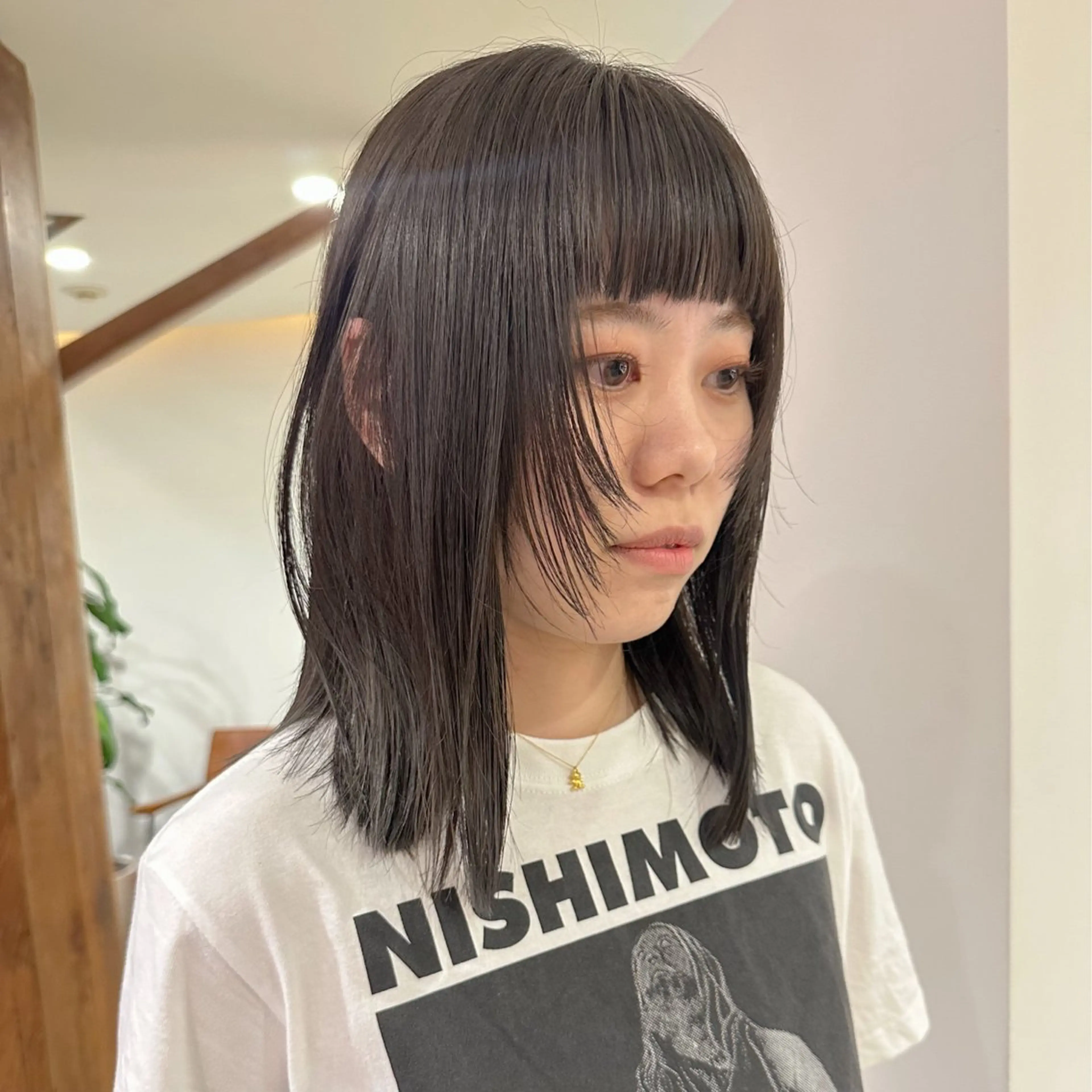 セミロング カット ヘアカラー 平野恵/透明感カラー ブリーチ/ボブのヘアスタイル